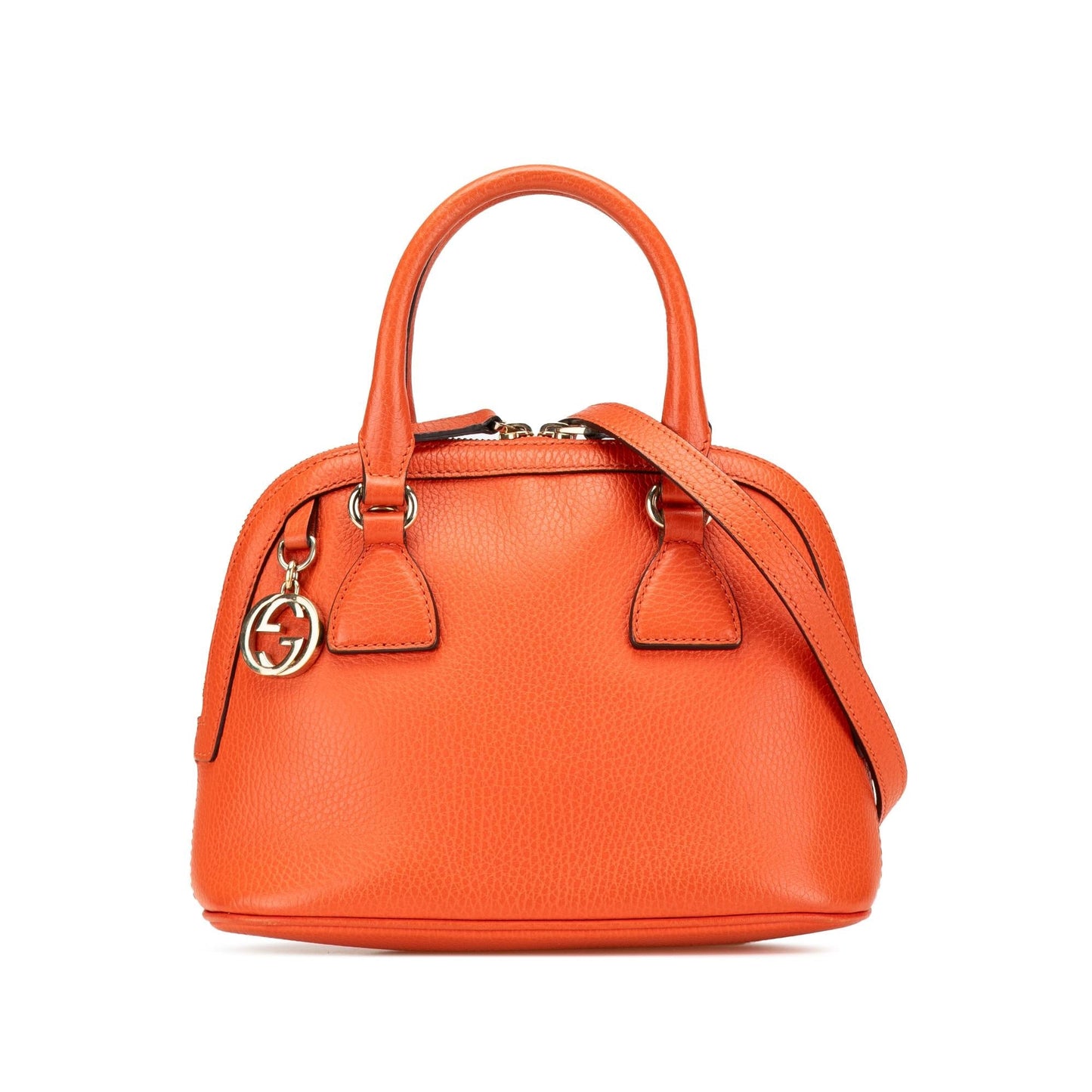 Gucci Interlocking G Dome Leather Calf Orange Mini Satchel Bag