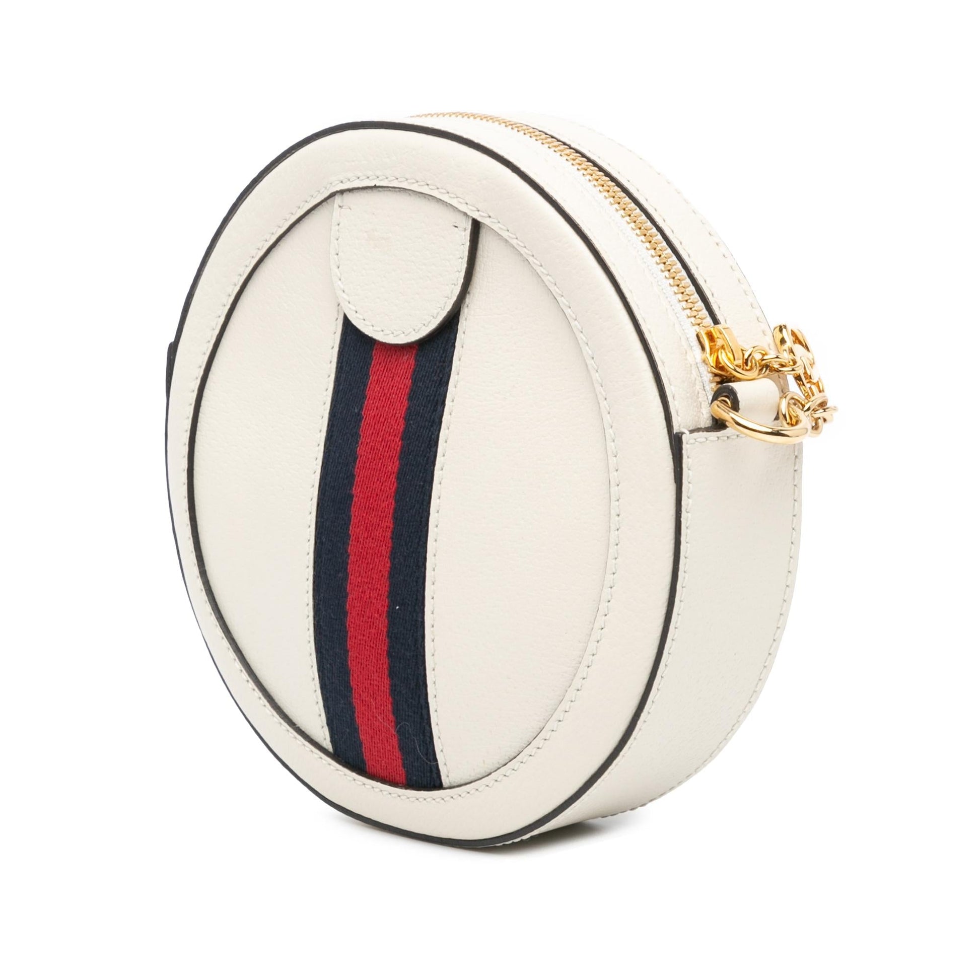 Gucci Ophidia Round Leather Calf White Mini Crossbody Bag Round Crossbody