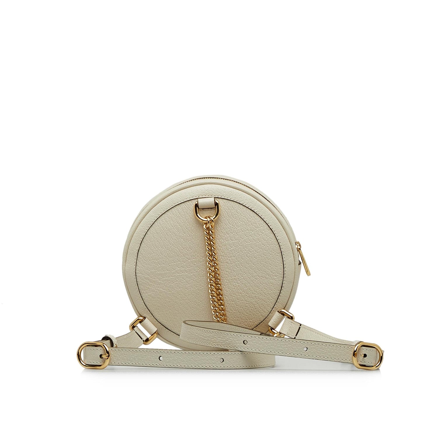 Gucci Round Ophidia Backpack Leather Calf White Mini