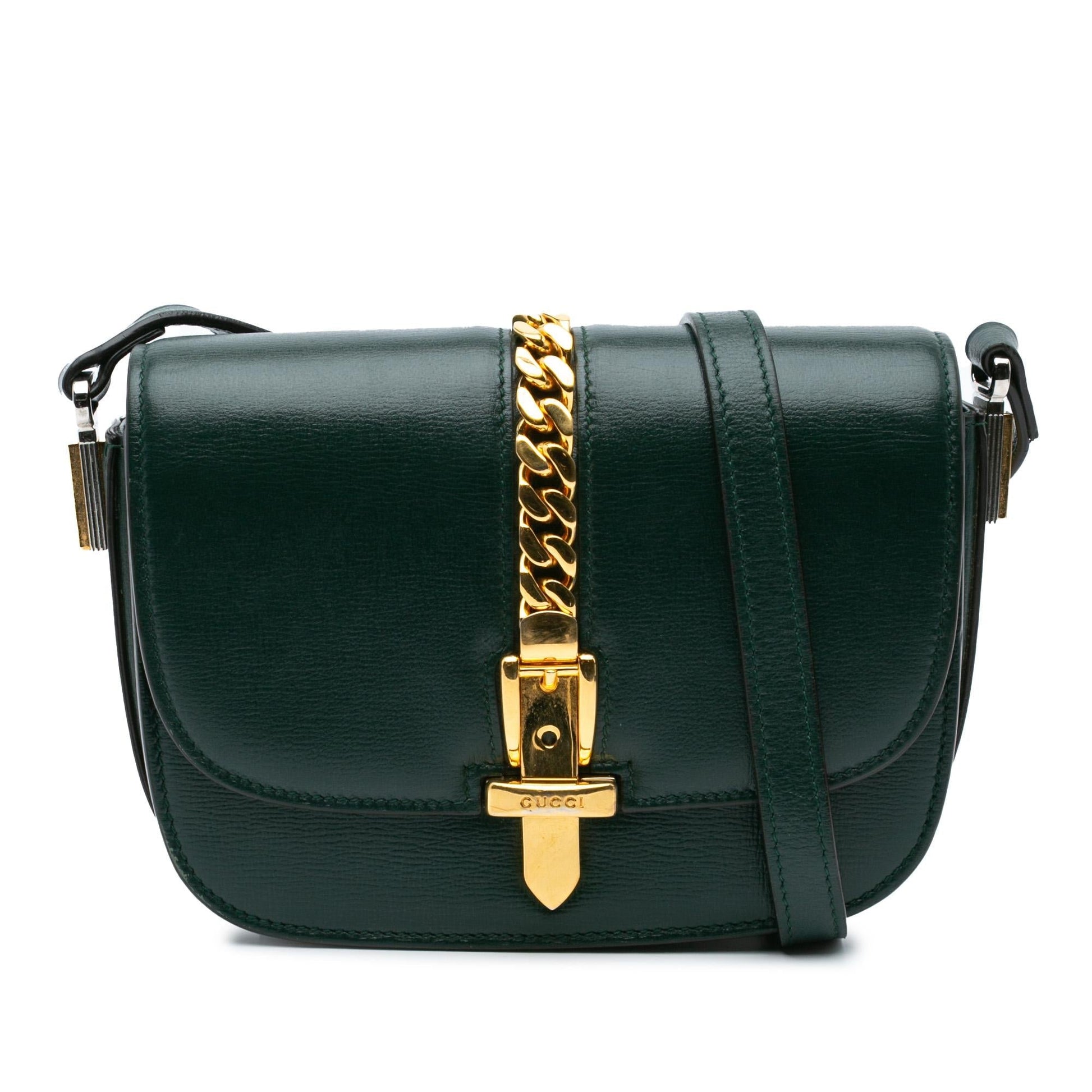 Gucci Sylvie Leather Calf Green Mini Crossbody Bag Sylvie Crossbody