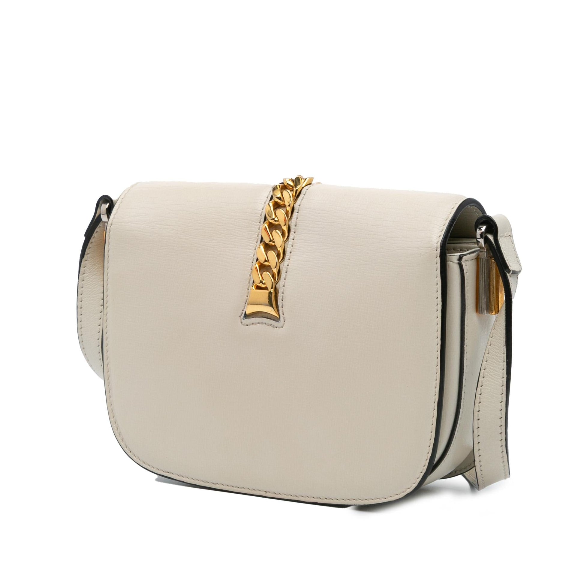 Gucci Sylvie Leather Calf White Mini Crossbody Bag Crossbody 2