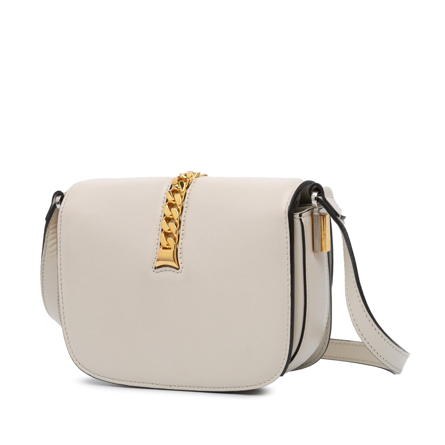 Gucci Sylvie Leather Calf White Mini Crossbody Bag