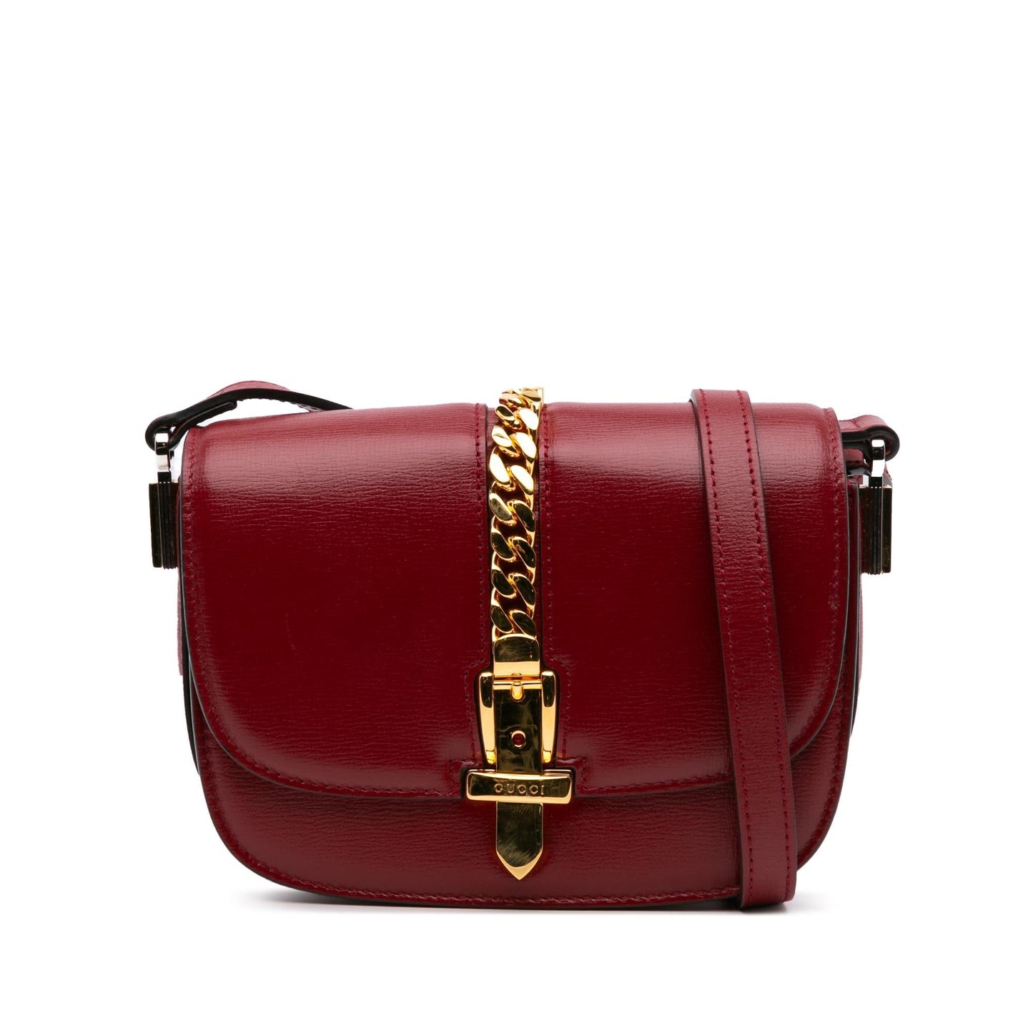 Gucci Sylvie Leather Calf Red Mini Crossbody Bag