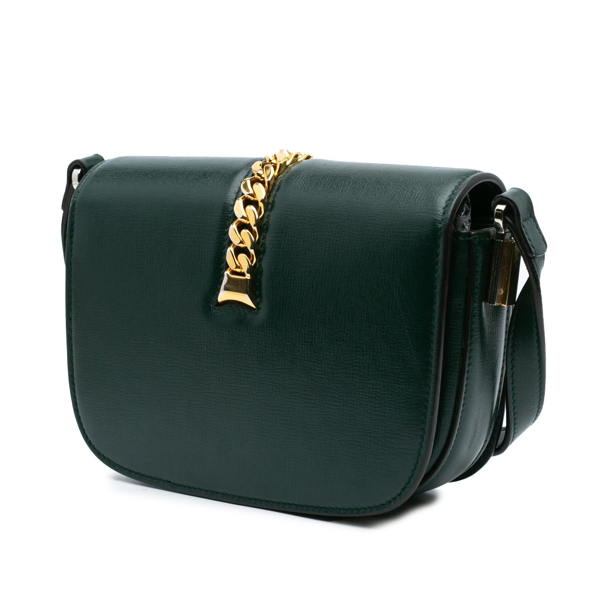 Gucci Sylvie Leather Calf Green Mini Crossbody Bag