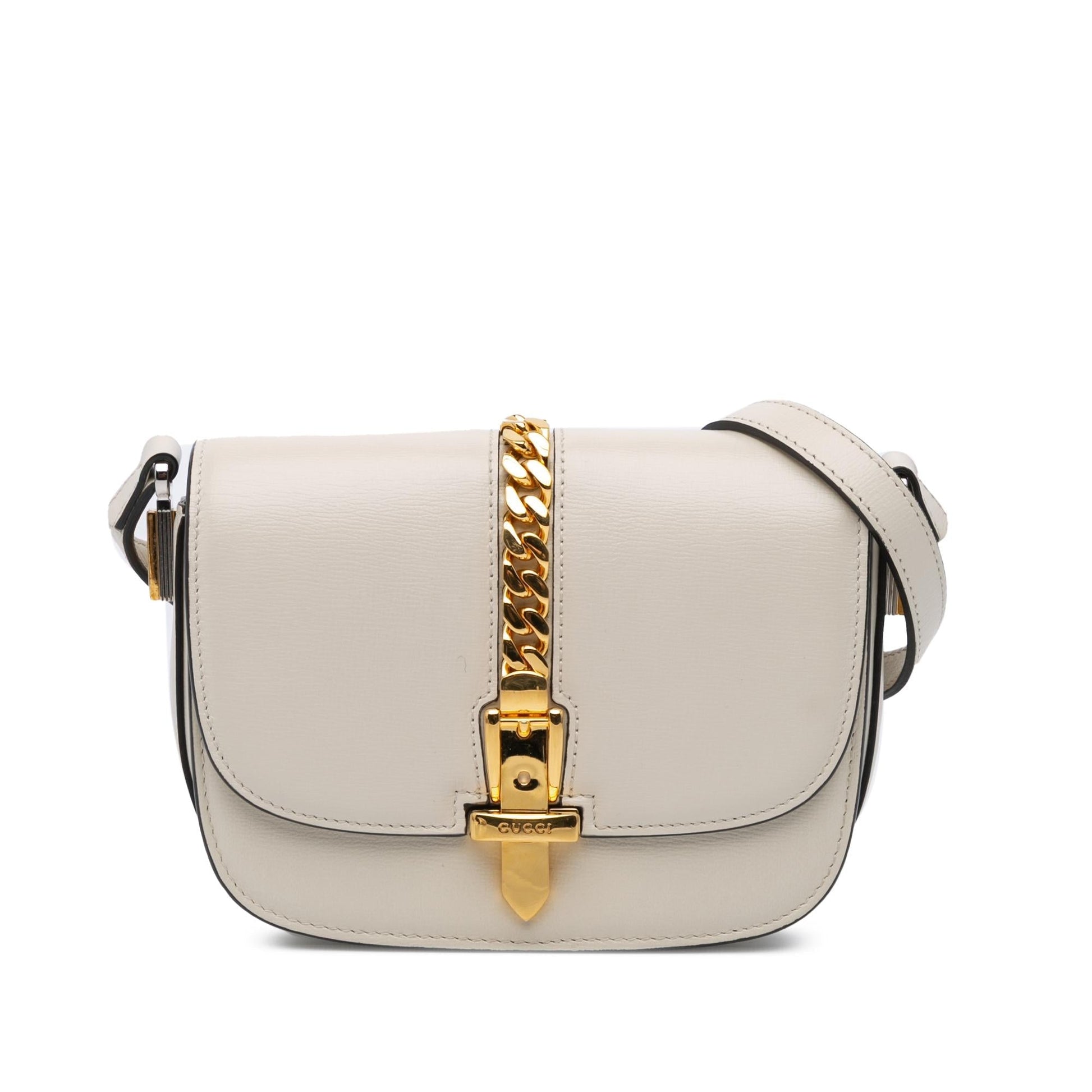 Gucci Sylvie Leather Calf White Mini Crossbody Bag Crossbody 8
