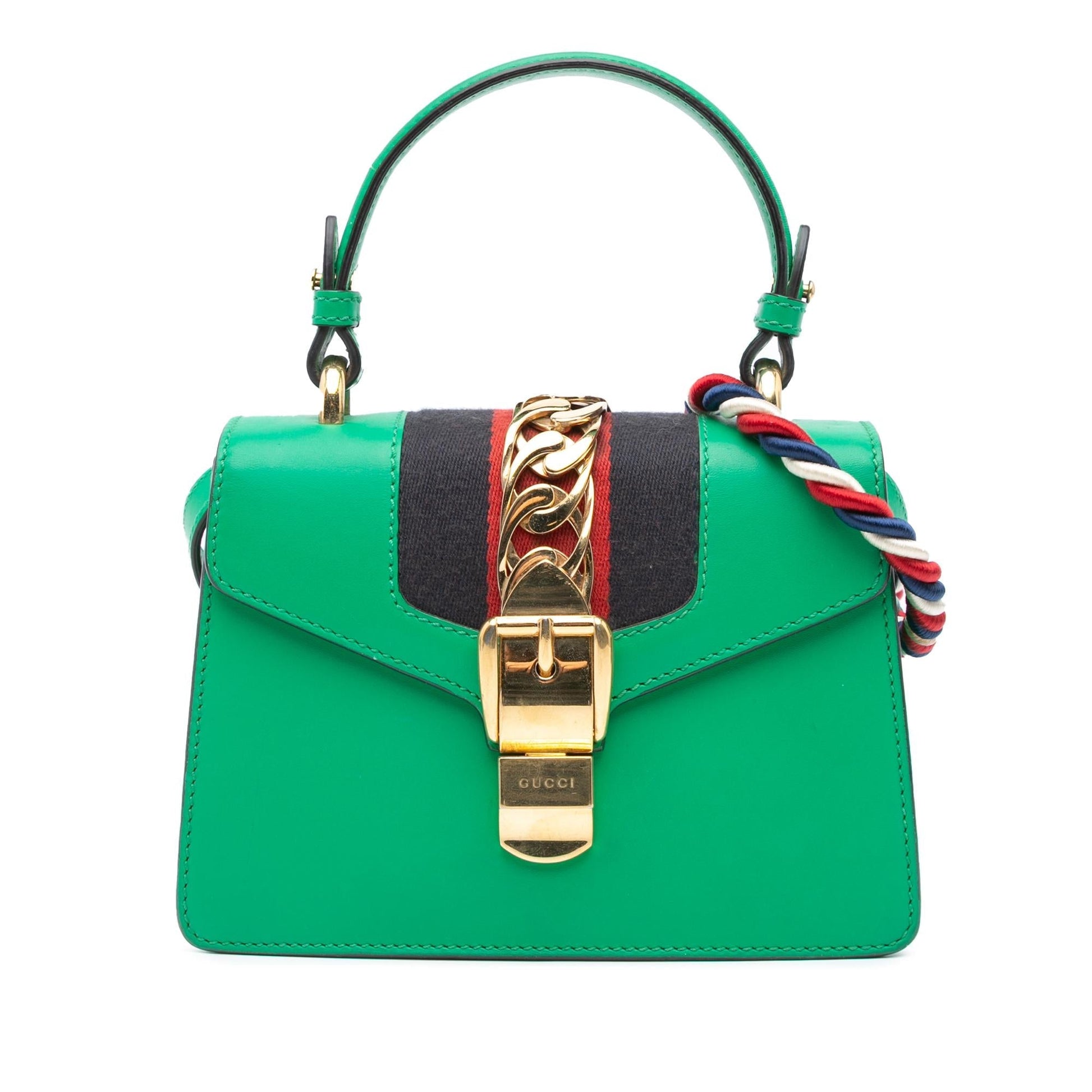 Gucci Sylvie Leather Calf Green Mini Satchel Bag