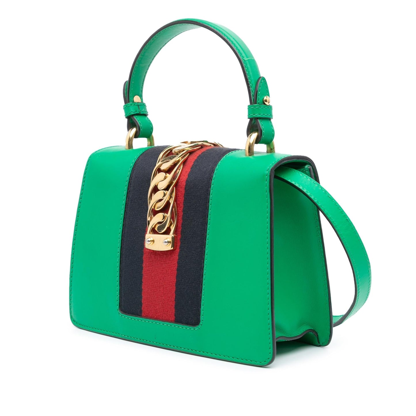 Gucci Sylvie Leather Calf Green Mini Satchel Bag Satchel 1