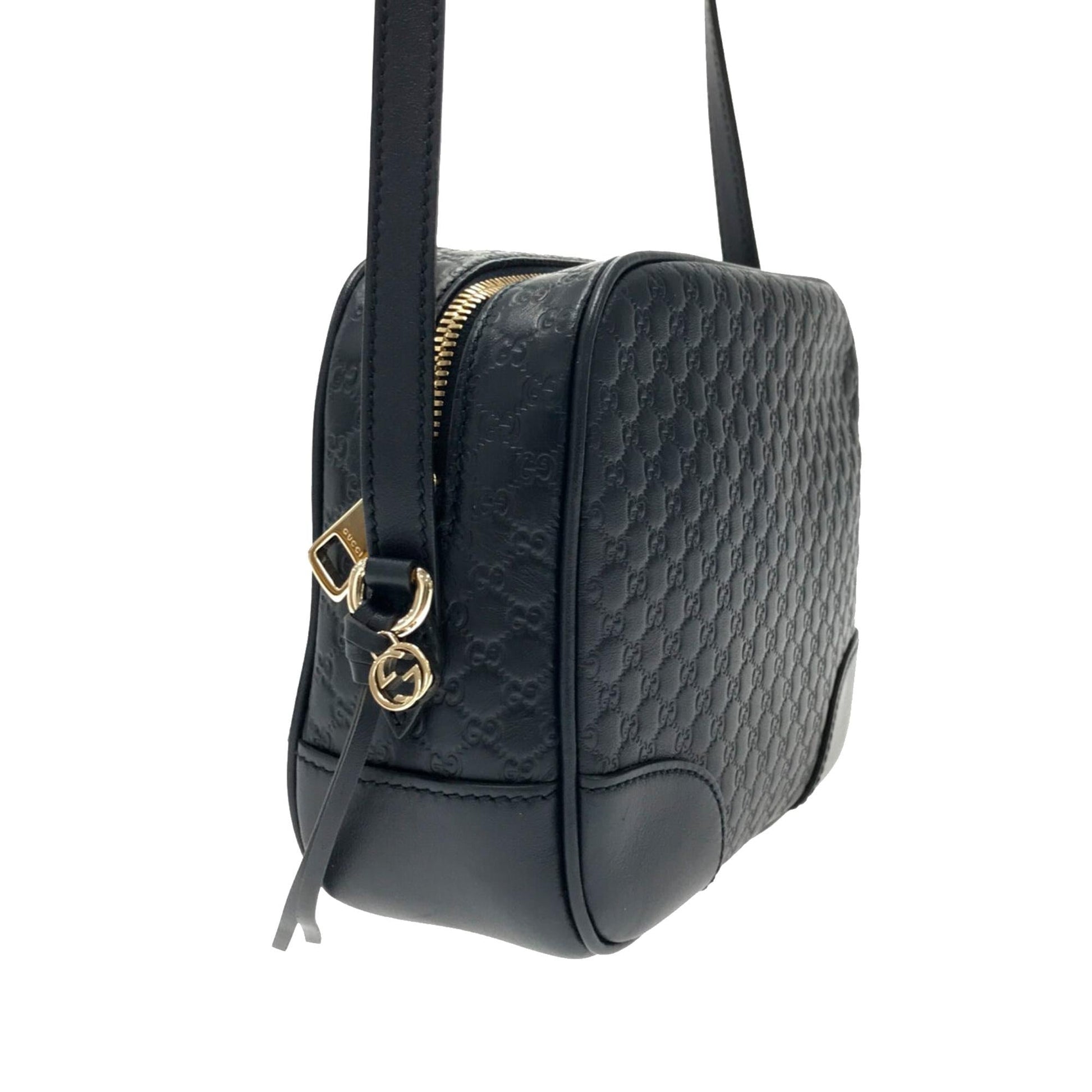 Gucci Microguccissima Bree SHG-P4FNMI Calf Black Mini Crossbody Bag