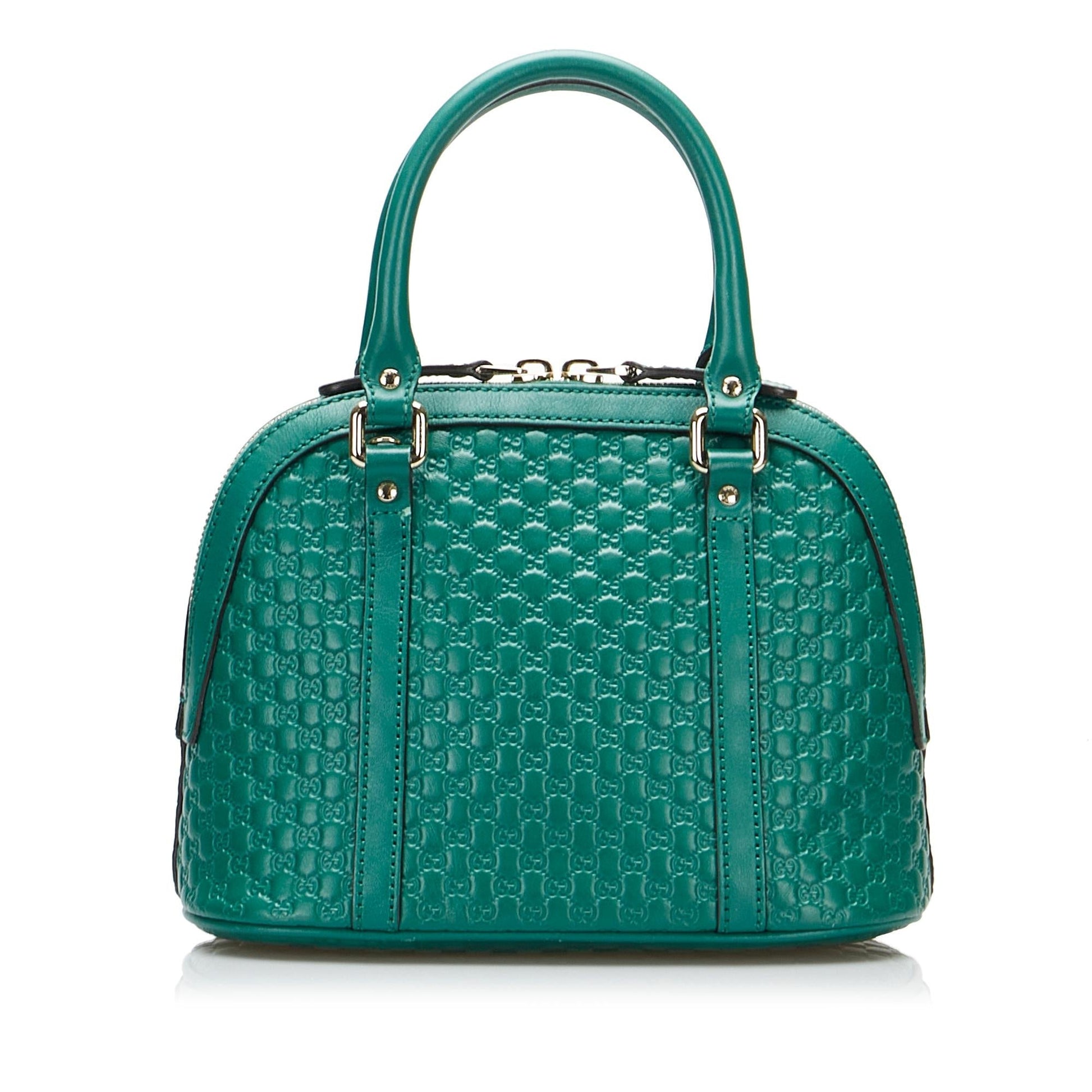 Gucci Microguccissima Dome SHG-0O0L9R Calf Green Mini Satchel Bag