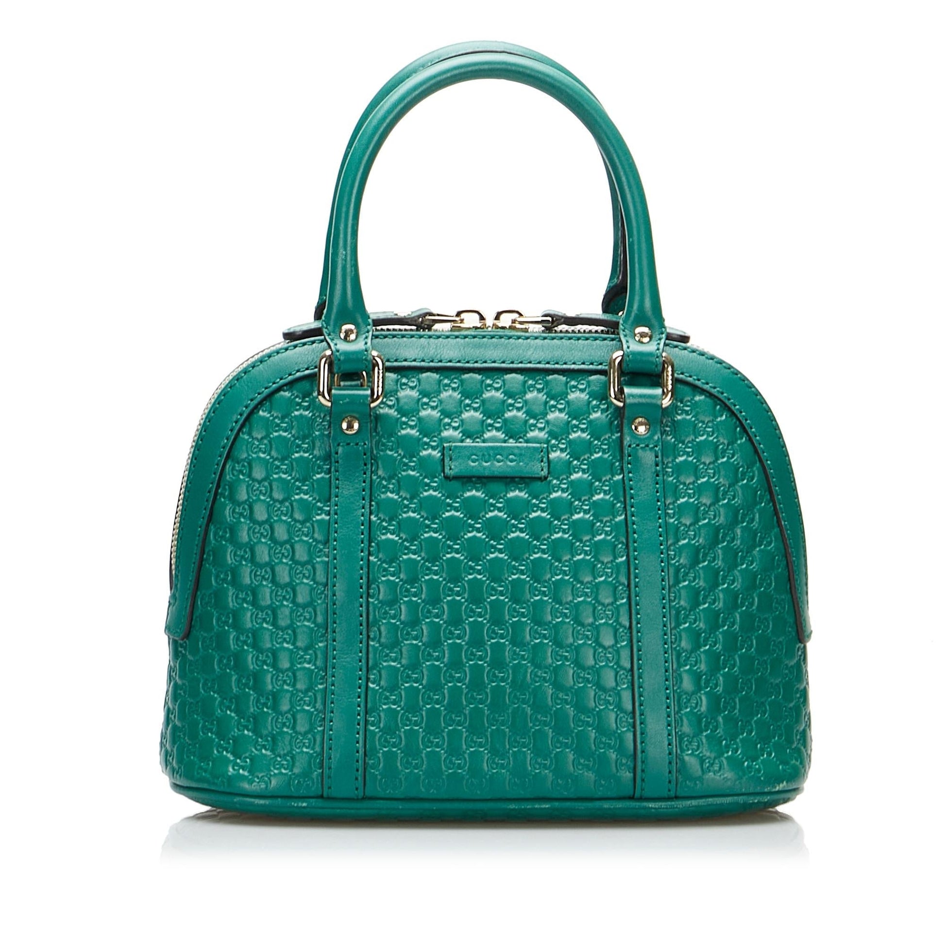 Gucci Microguccissima Dome SHG-0O0L9R Calf Green Mini Satchel Bag