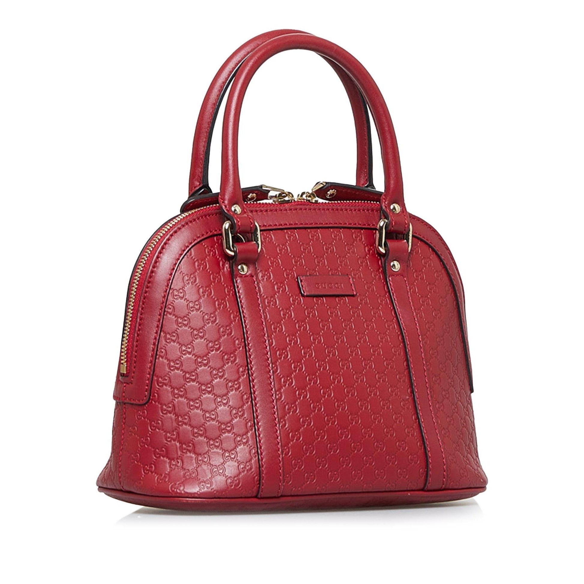 Gucci Microguccissima Dome SHG-PWOv7R Calf Red Mini Satchel Bag