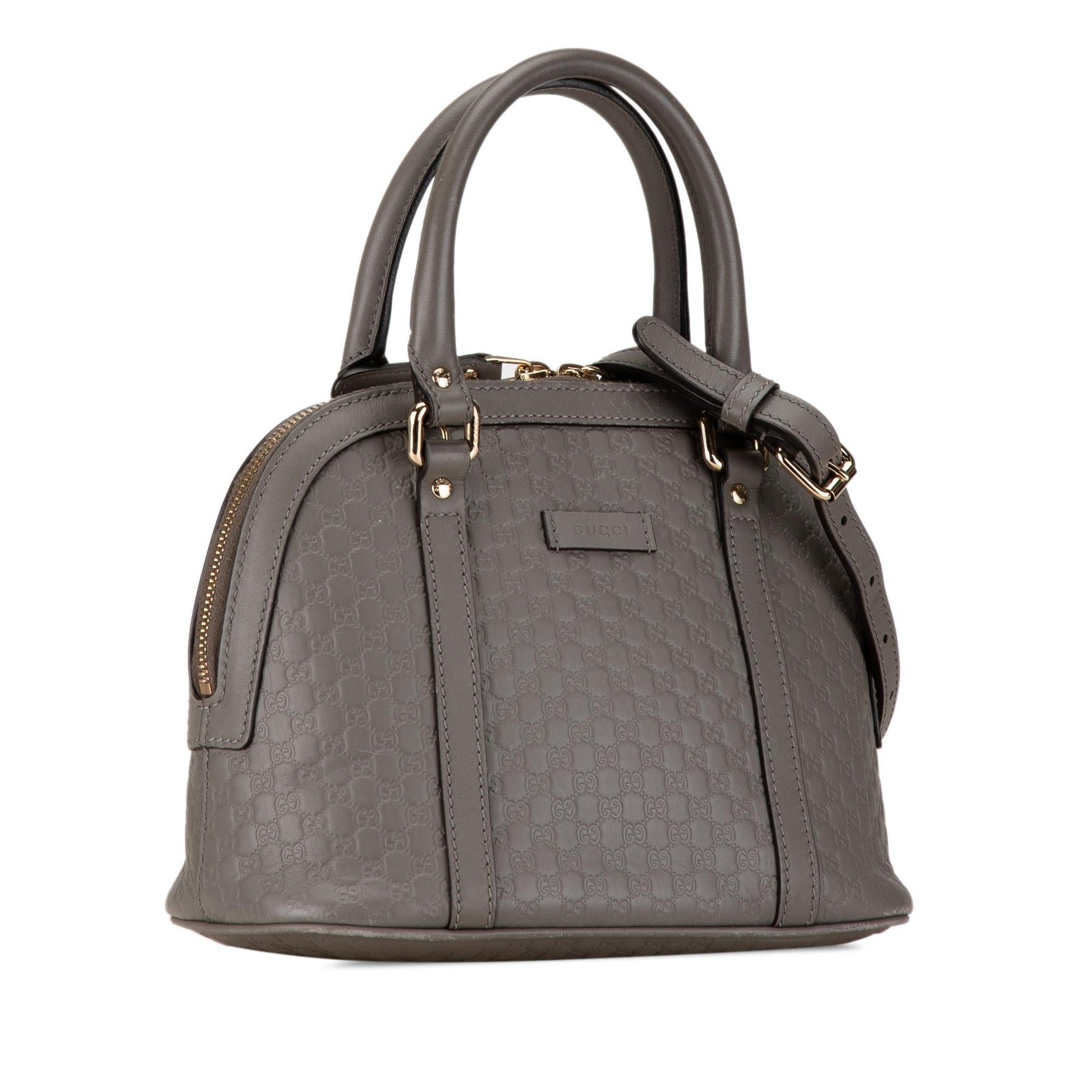 Gucci Microguccissima Dome SHG-UUwiLT Calf Grey Mini Satchel Bag