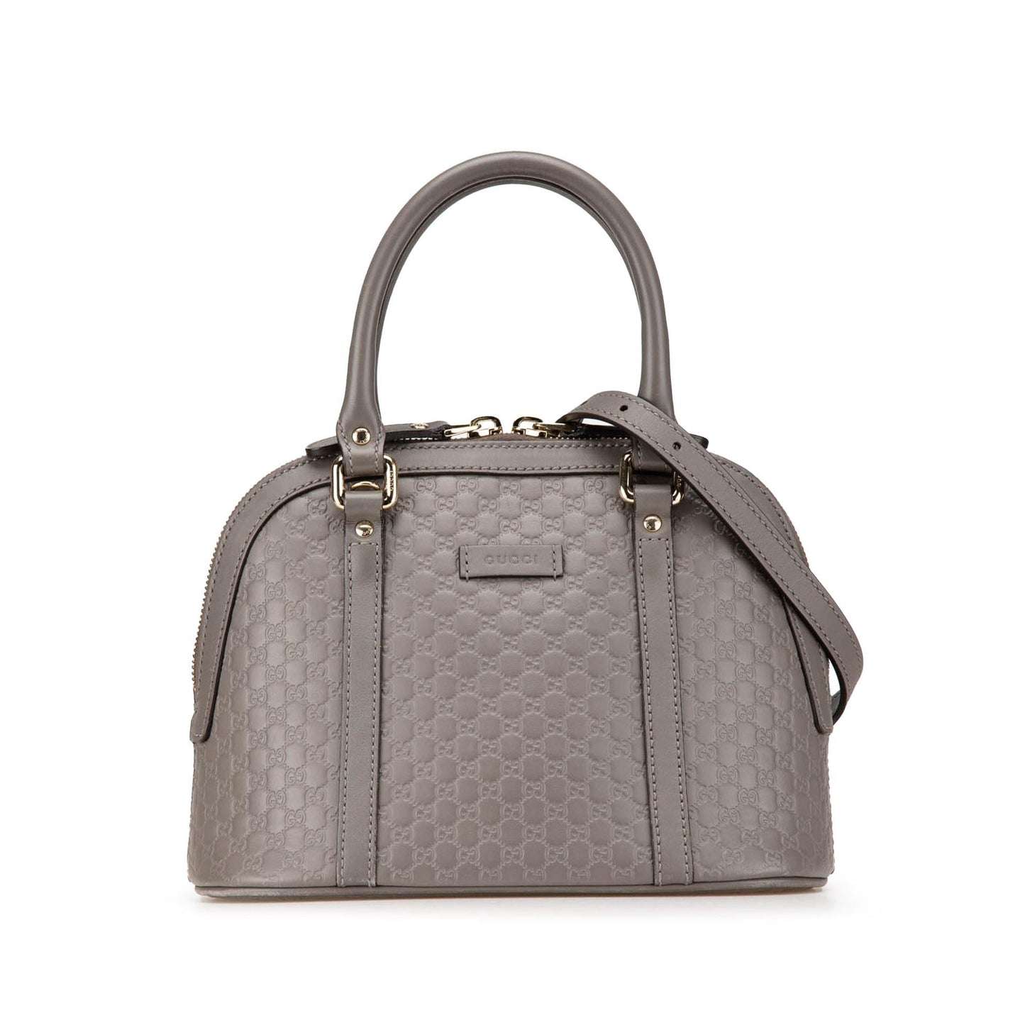 Gucci Microguccissima Dome Calf Grey Mini Satchel Bag