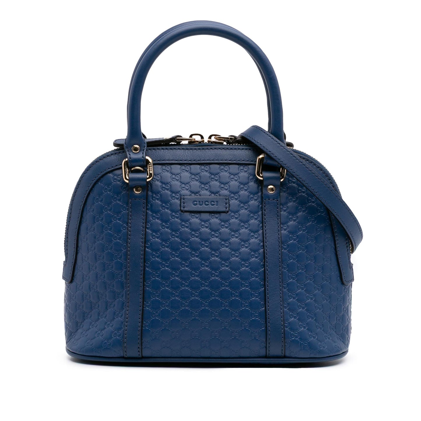 Gucci Microguccissima Dome Calf Blue Mini Satchel Bag