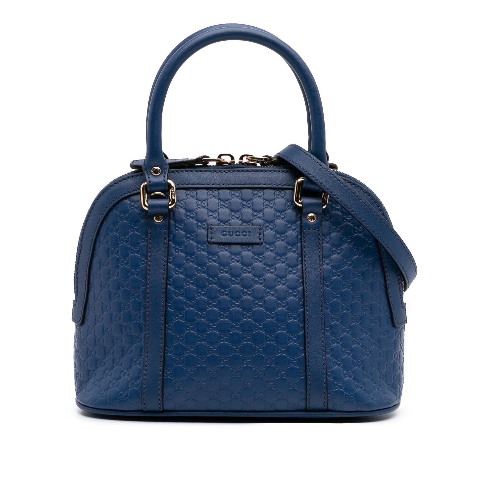 Gucci Microguccissima Dome Calf Blue Mini Satchel Bag