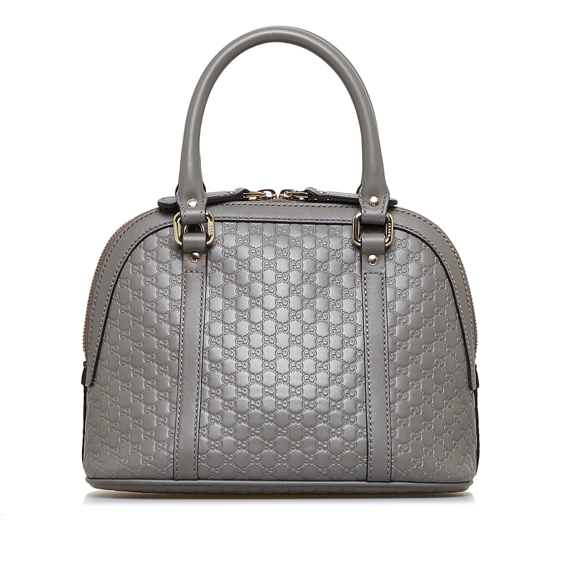 Gucci Microguccissima Dome SHG-6kimr2 Calf Grey Mini Satchel Bag