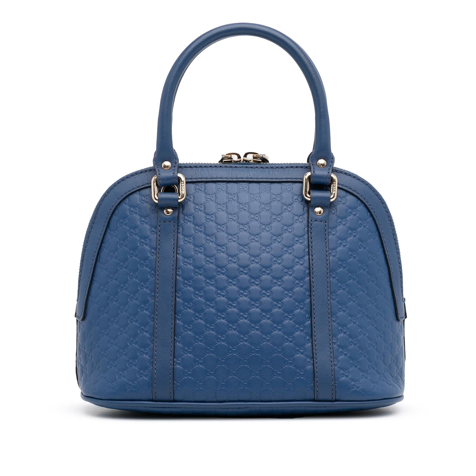 Gucci Microguccissima Dome SHG-LltwHR Calf Blue Mini Satchel Bag