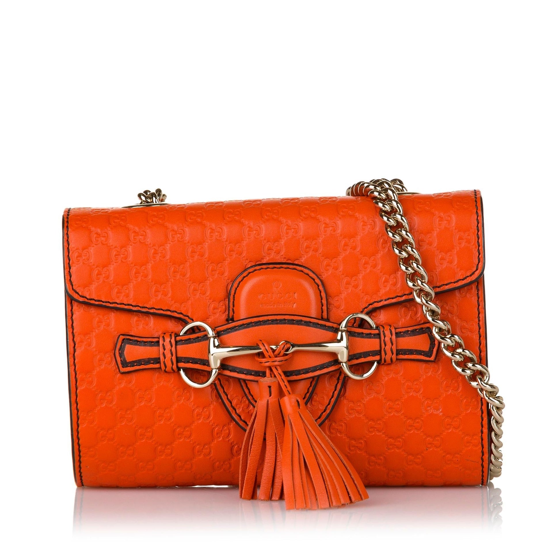 Gucci Microguccissima Emily SHG Calf Orange Mini Crossbody Bag