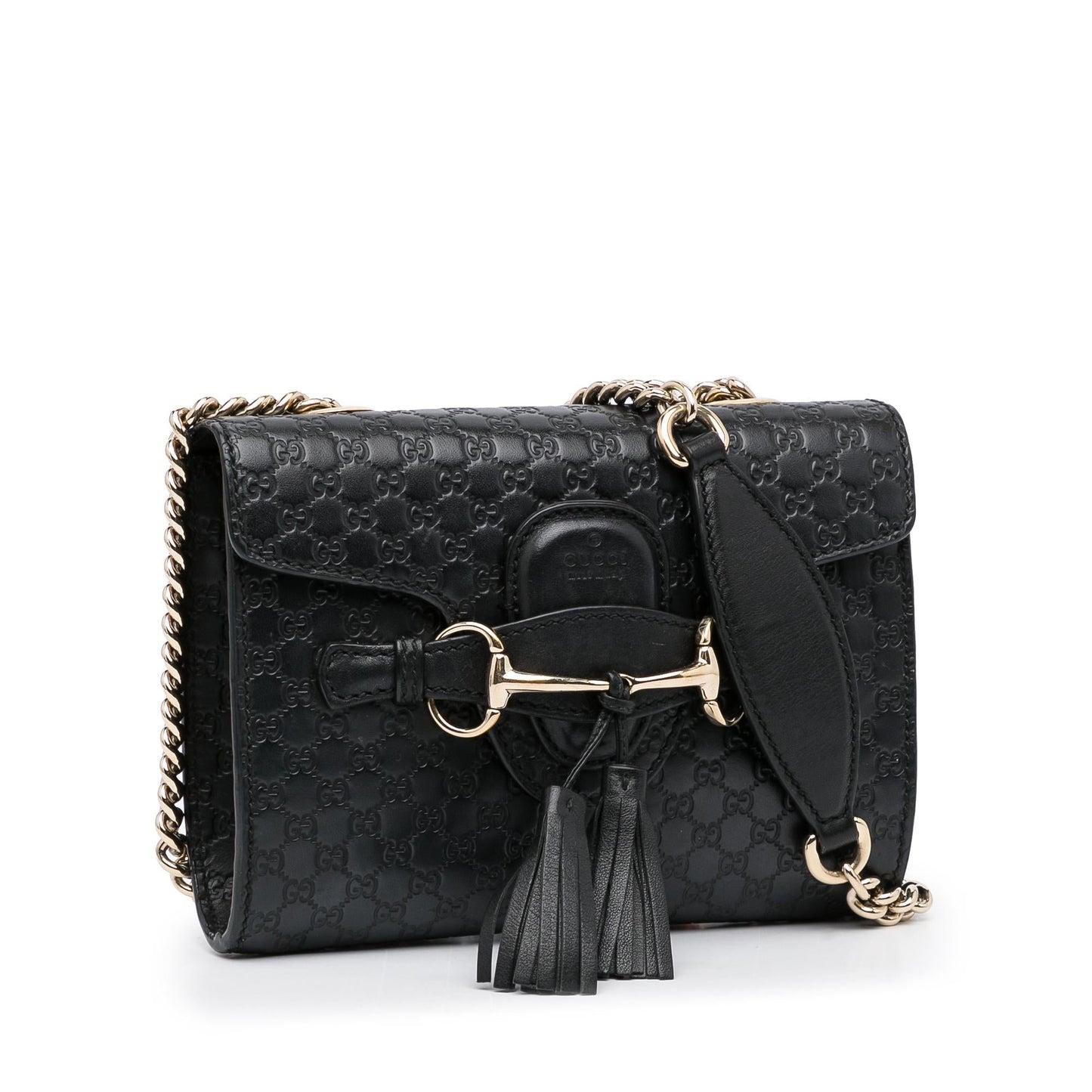 Gucci Microguccissima Emily SHG-JHzrWD Calf Black Mini Crossbody Bag