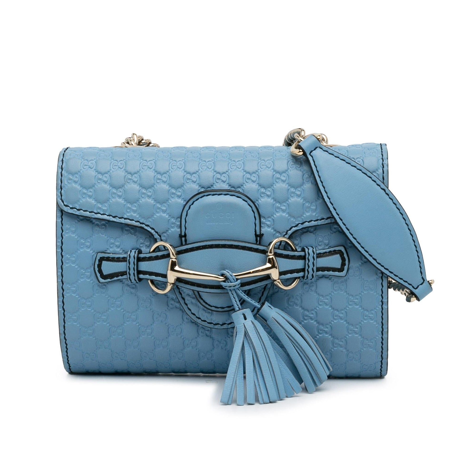 Gucci Microguccissima Emily SHG-d63GRv Calf Blue Mini Crossbody Bag