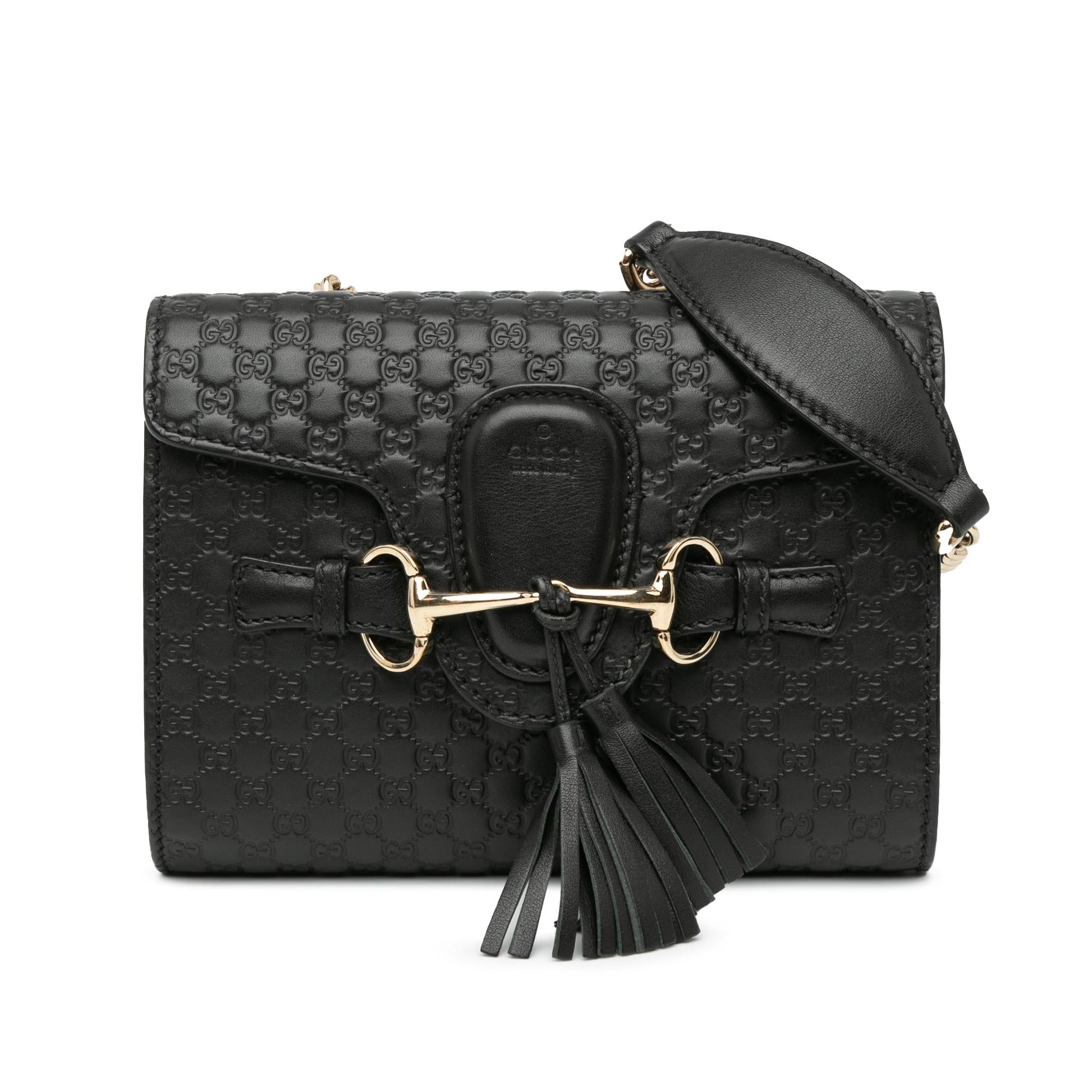 Gucci Microguccissima Emily SHG-4pYMek Calf Black Mini Crossbody Bag