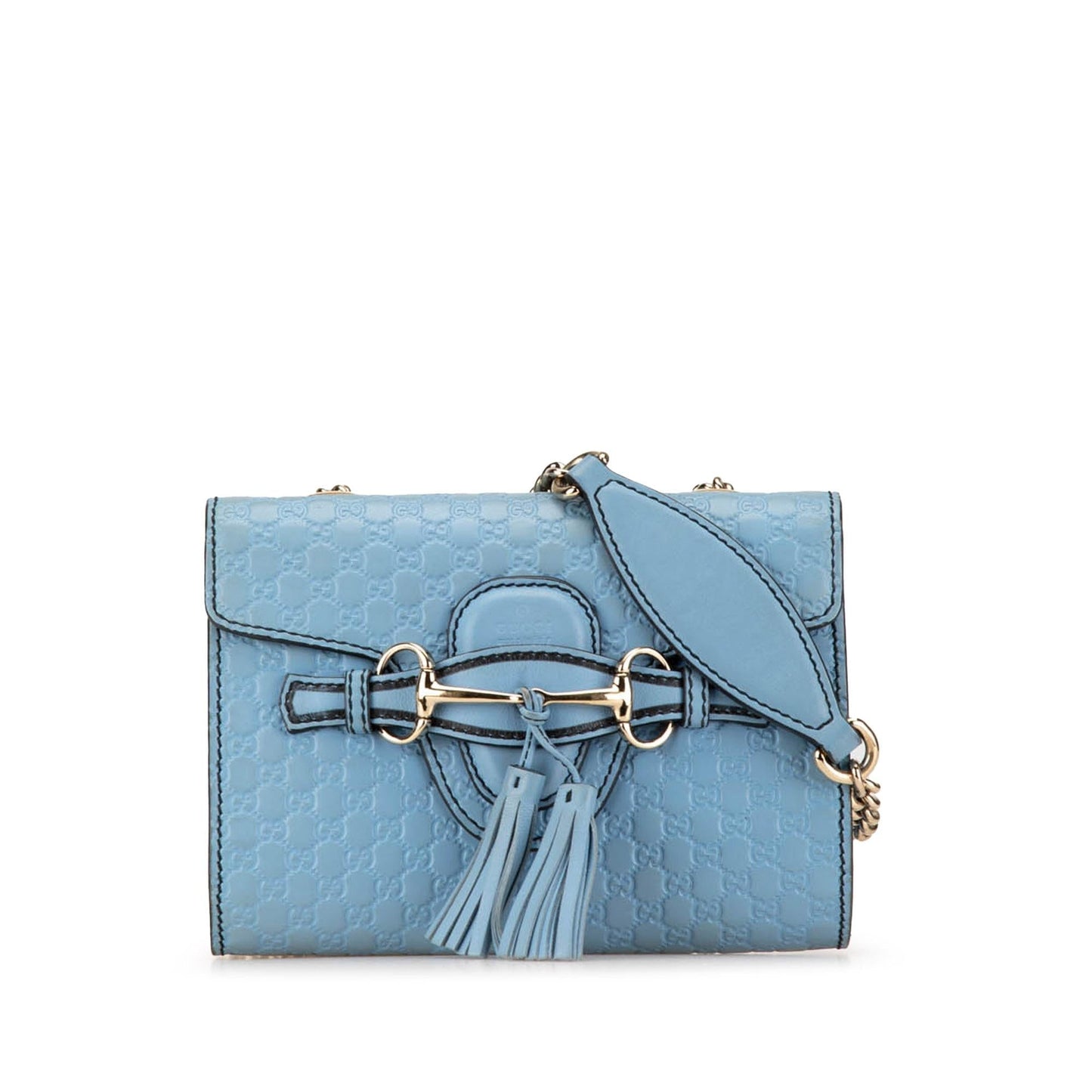 Gucci Microguccissima Emily SHG-mvlaEB Calf Blue Mini Crossbody Bag