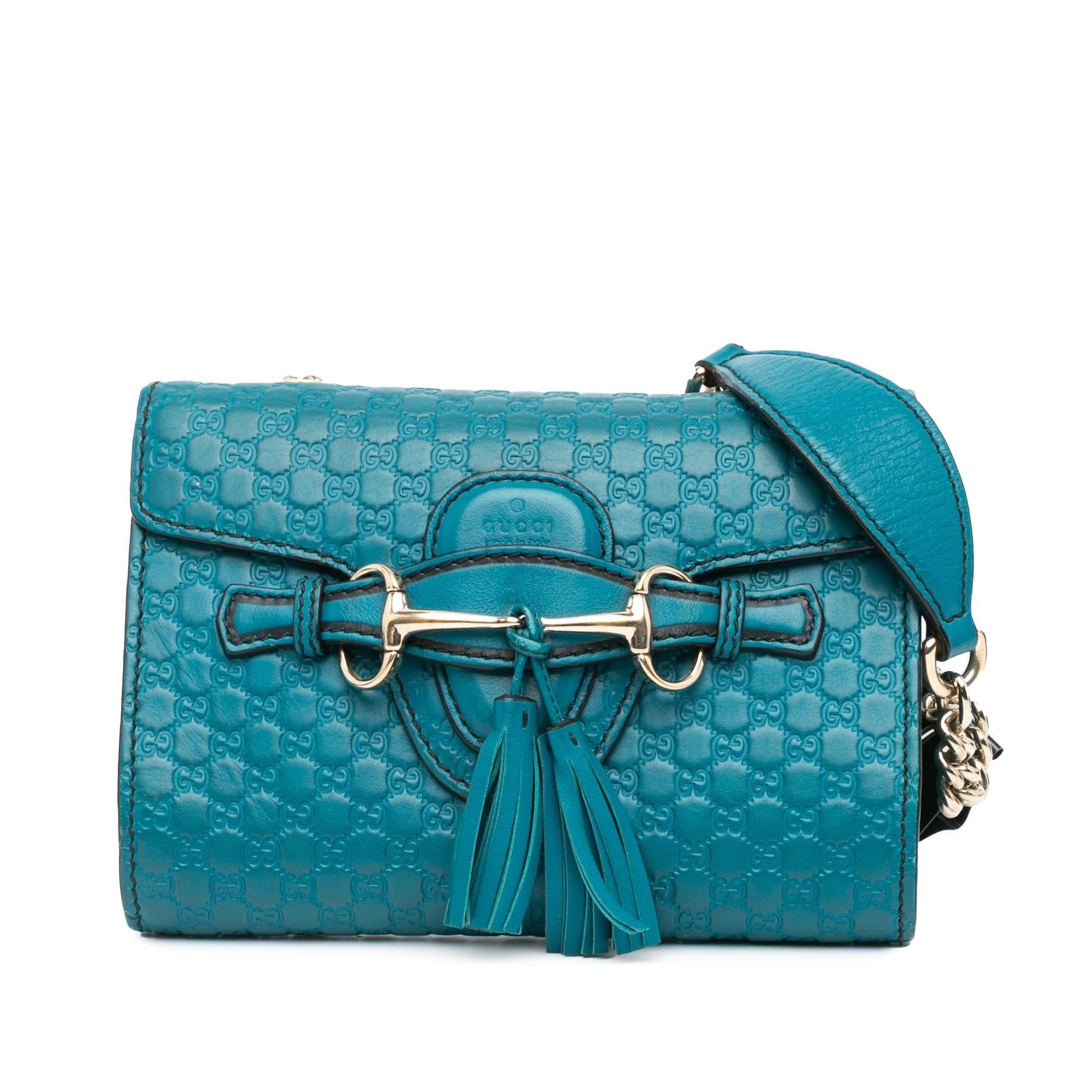 Gucci Microguccissima Emily Calf Blue Mini Crossbody Bag Crossbody 5