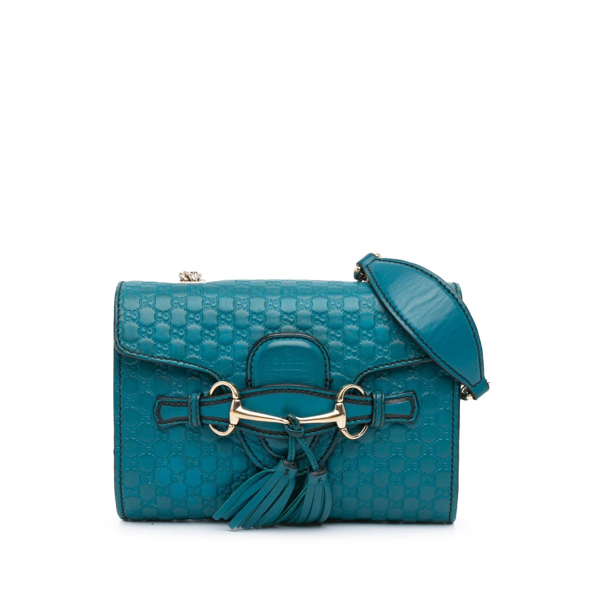 Gucci Microguccissima Emily Calf Blue Mini Crossbody Bag Crossbody 6