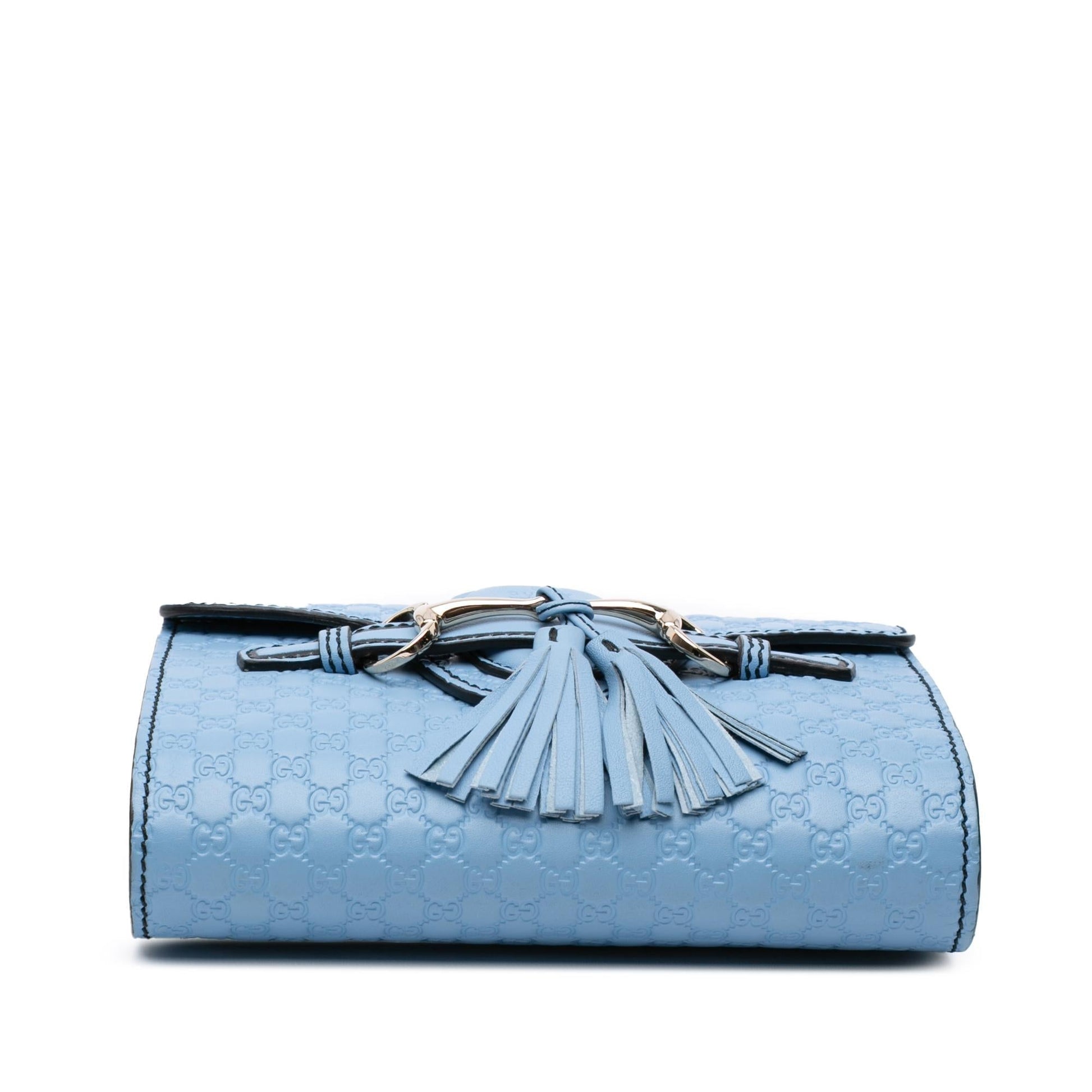 Gucci Microguccissima Emily Calf Blue Mini Crossbody Bag