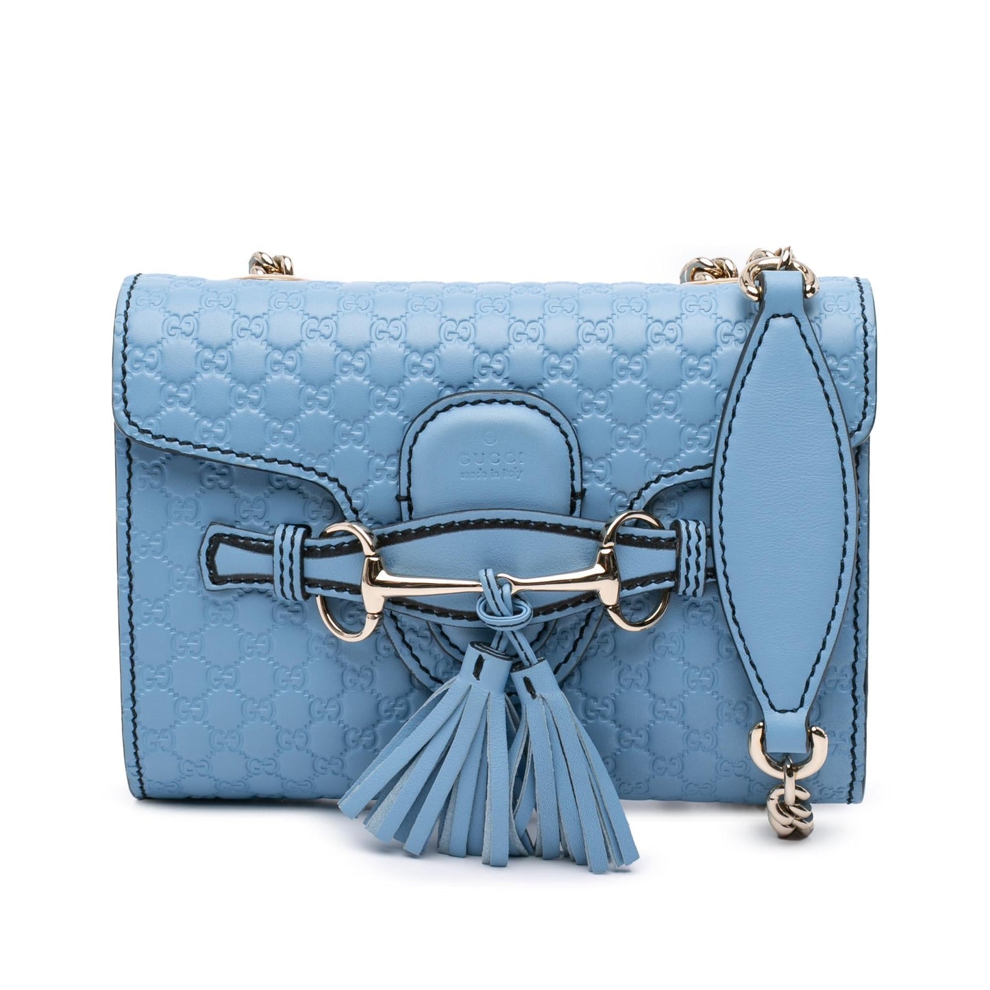 Gucci Microguccissima Emily Calf Blue Mini Crossbody Bag