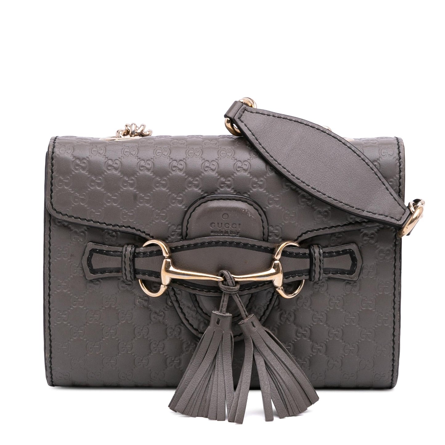 Gucci Microguccissima Emily Calf Grey Mini Crossbody Bag