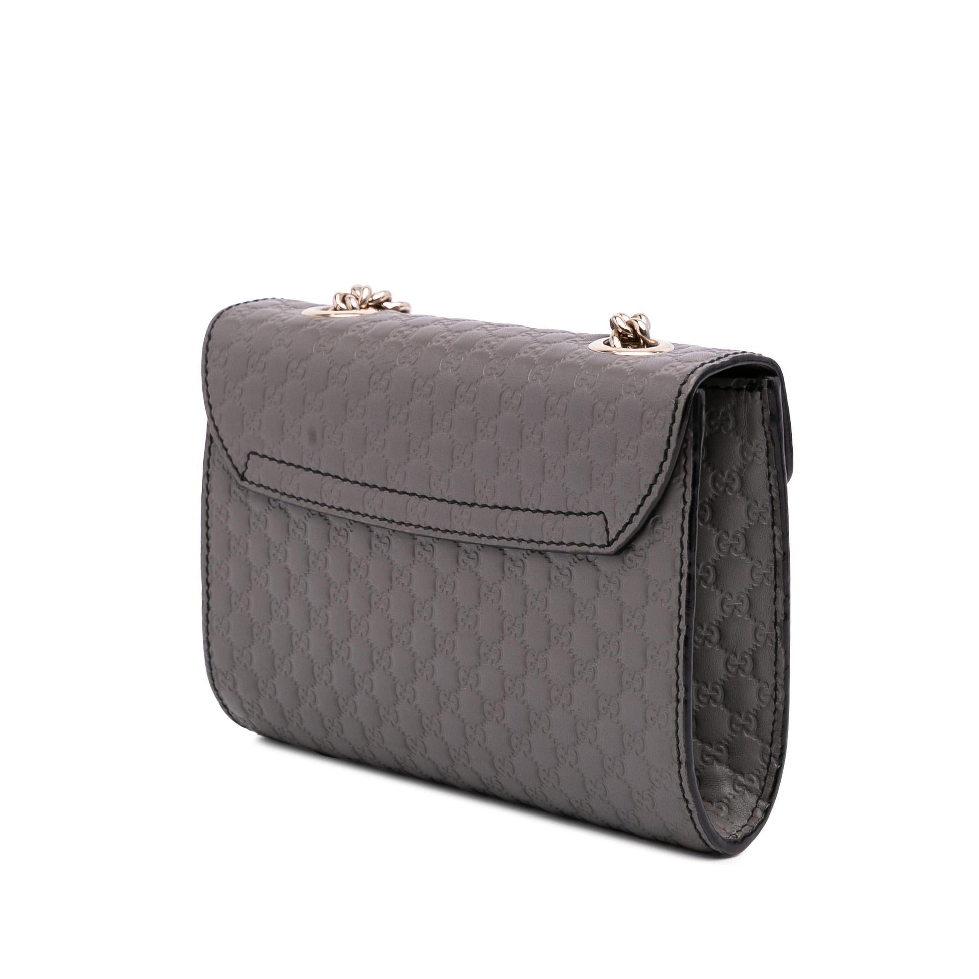 Gucci Microguccissima Emily Calf Grey Mini Crossbody Bag