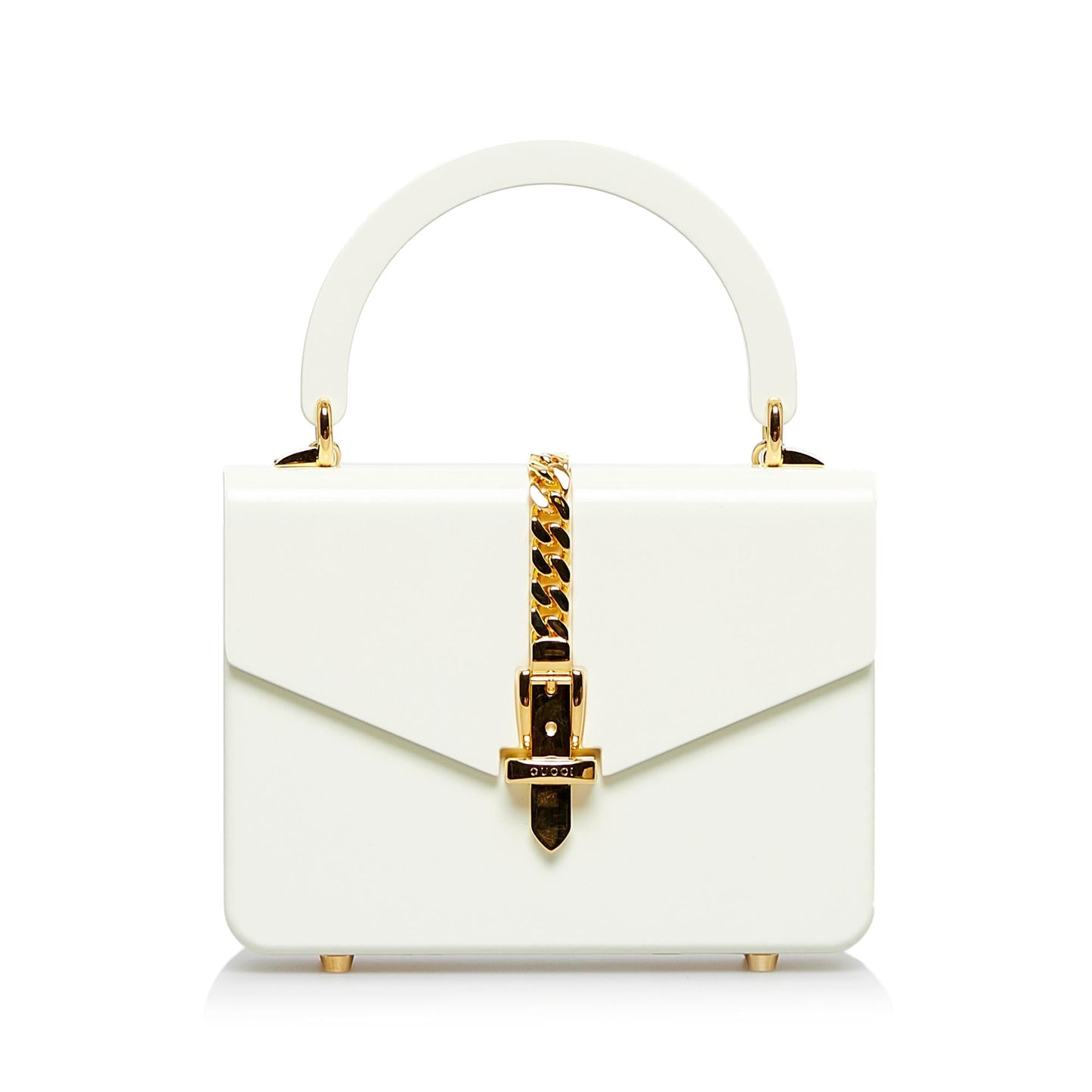 Gucci Plexiglass Sylvie SHG-RffcW2 White Mini Satchel Bag