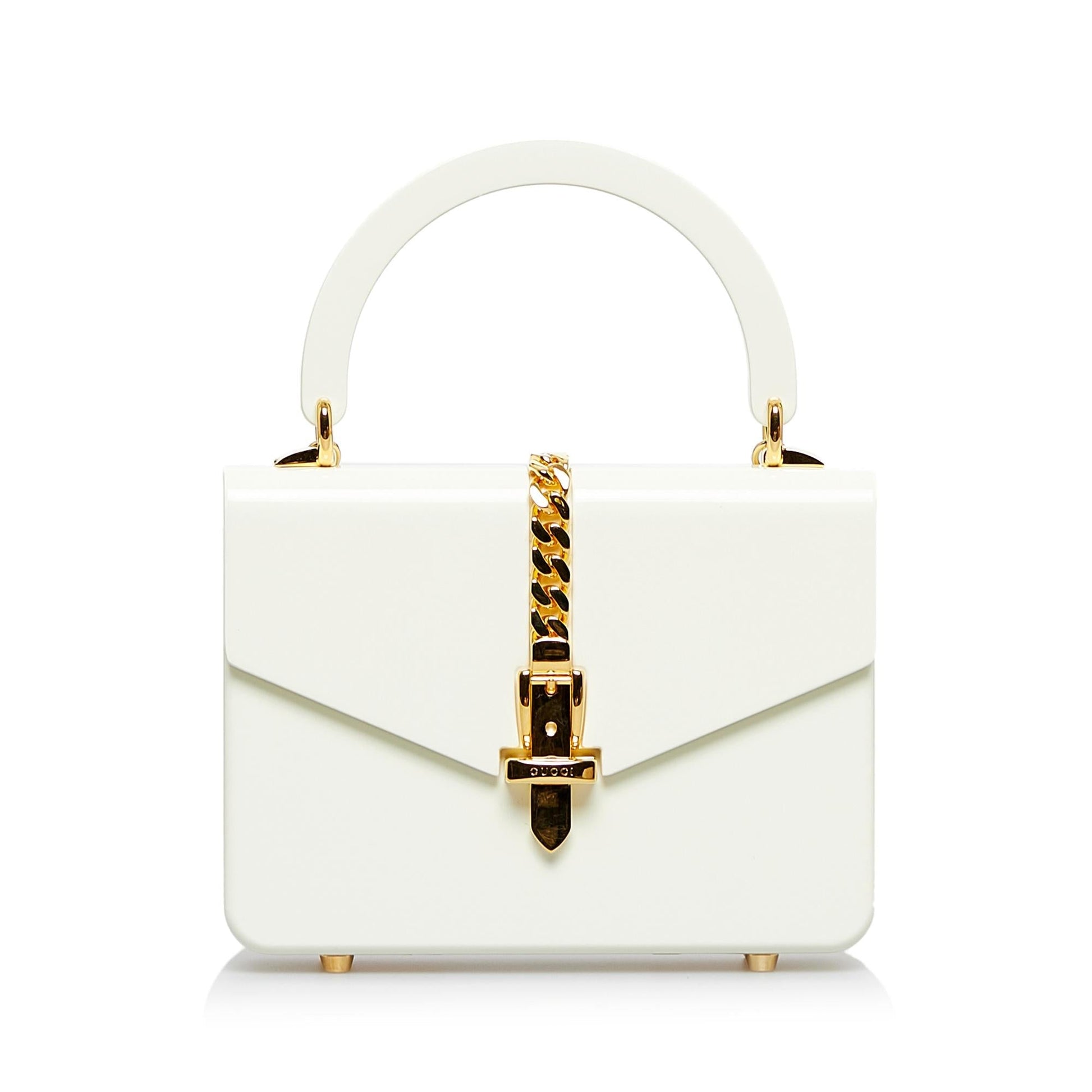 Gucci Plexiglass Sylvie SHG-RffcW2 White Mini Satchel Bag