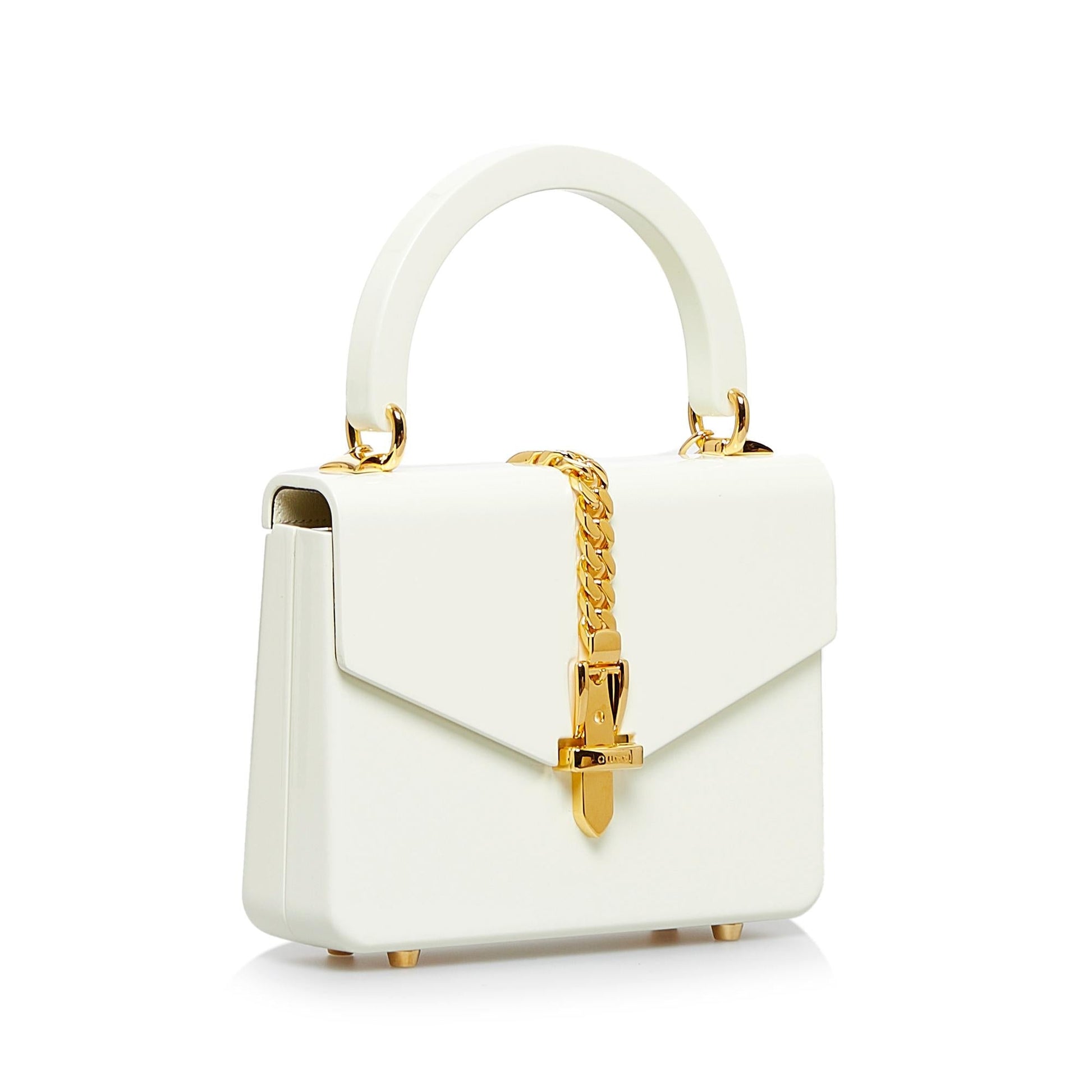 Gucci Plexiglass Sylvie SHG-RffcW2 White Mini Satchel Bag