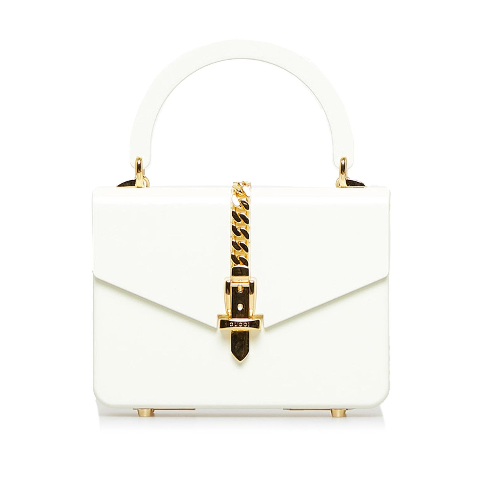 Gucci Plexiglass Sylvie SHG-Q83uco White Mini Satchel Bag