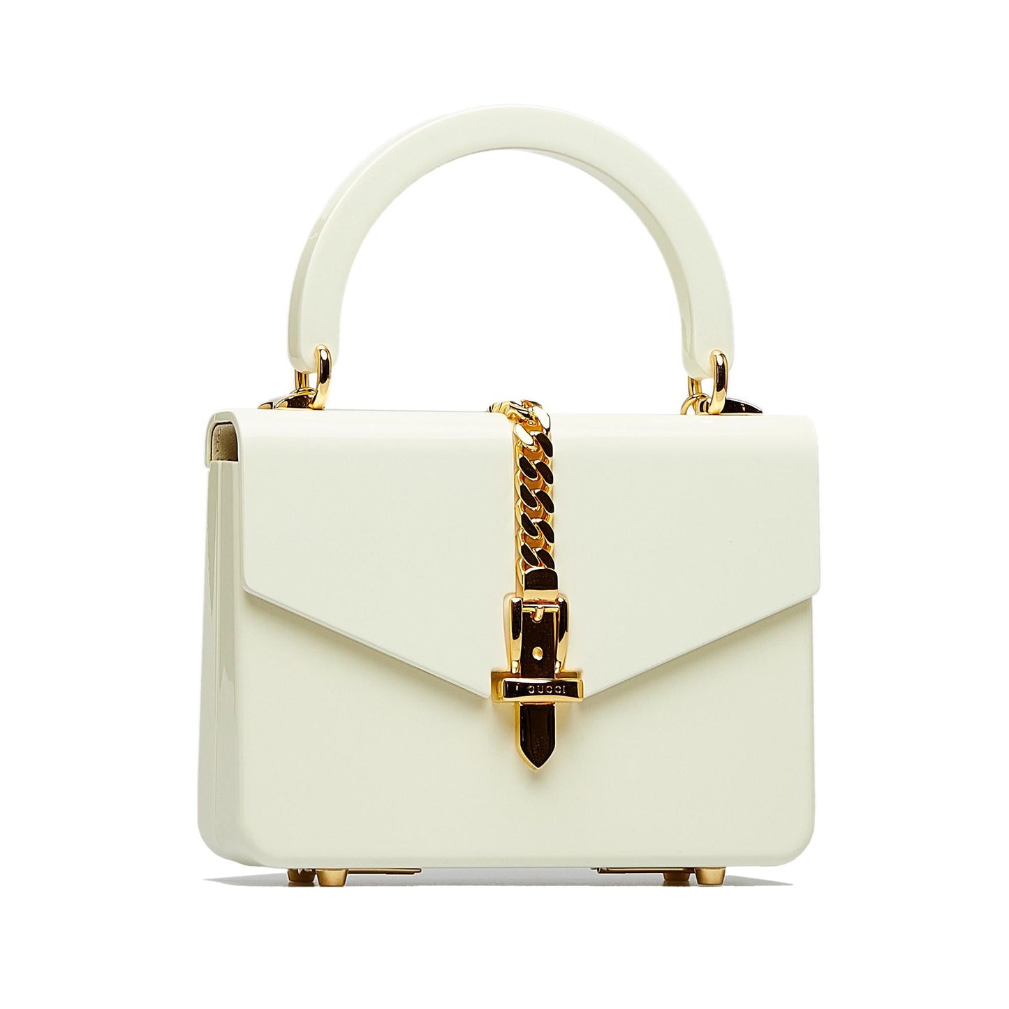 Gucci Plexiglass Sylvie SHG-cluuS3 White Mini Satchel Bag