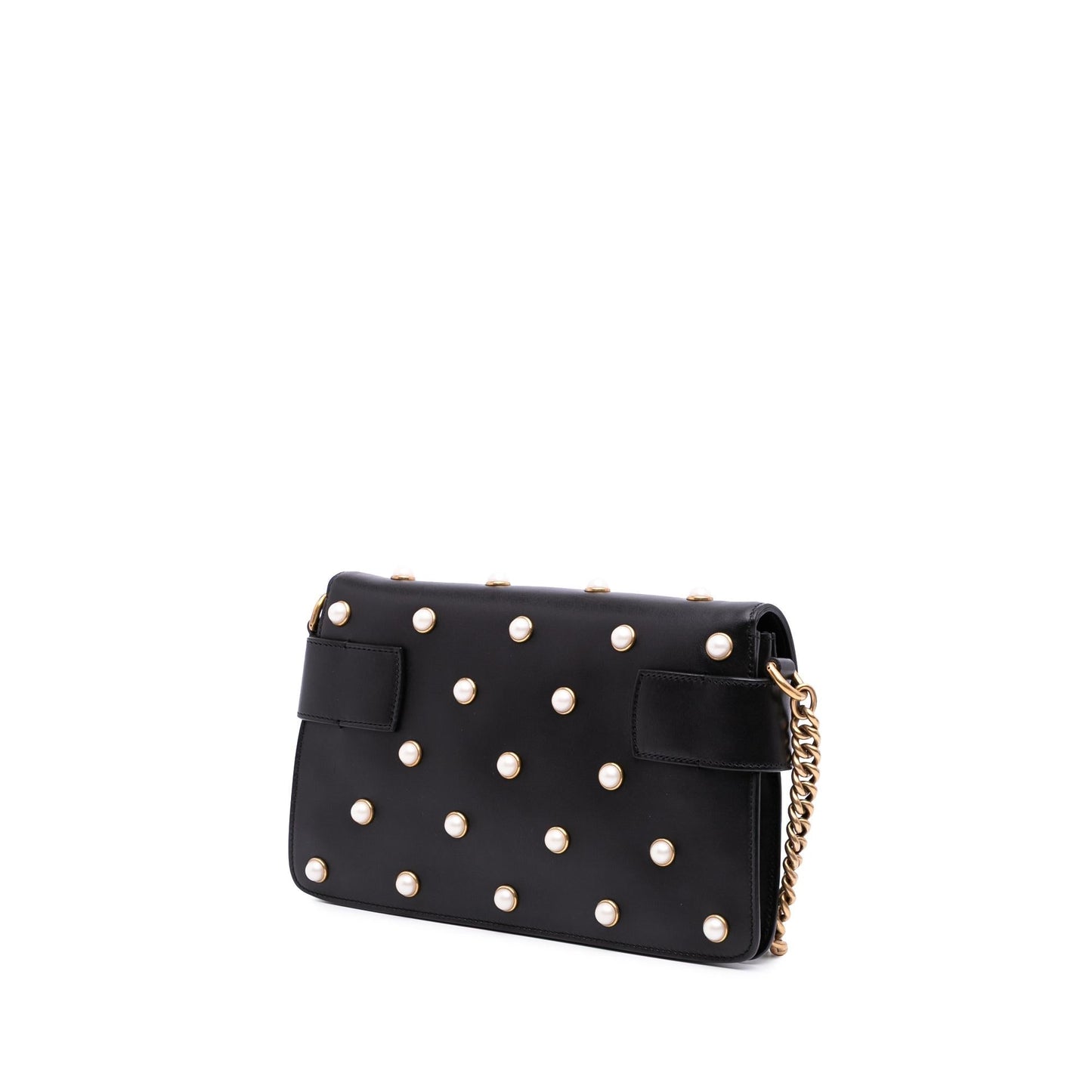 Gucci Queen Margaret Broadway Leather Calf Black Mini Satchel Bag