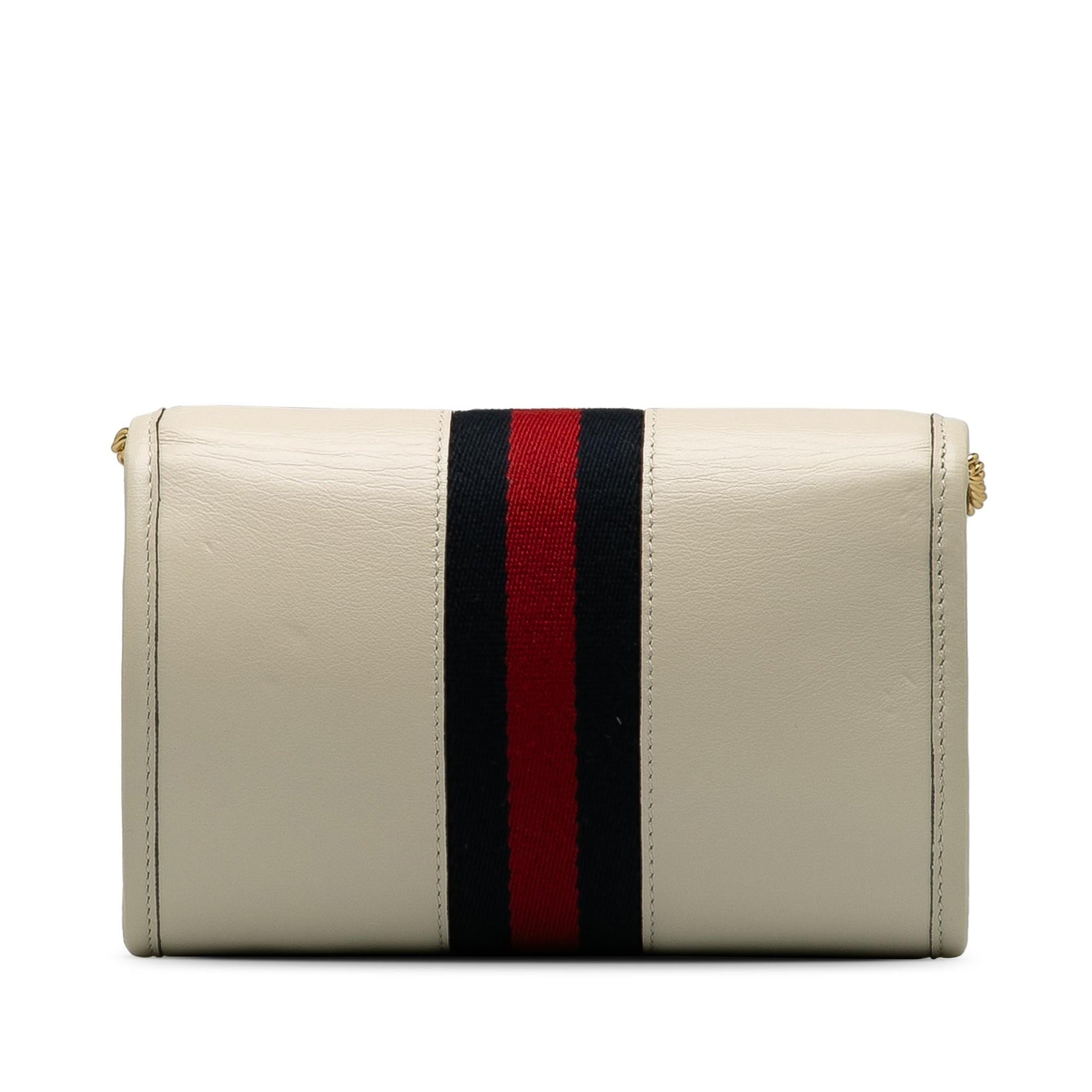 Gucci Rajah Web SHG-qSdeie Calf White Mini Chain Crossbody Bag