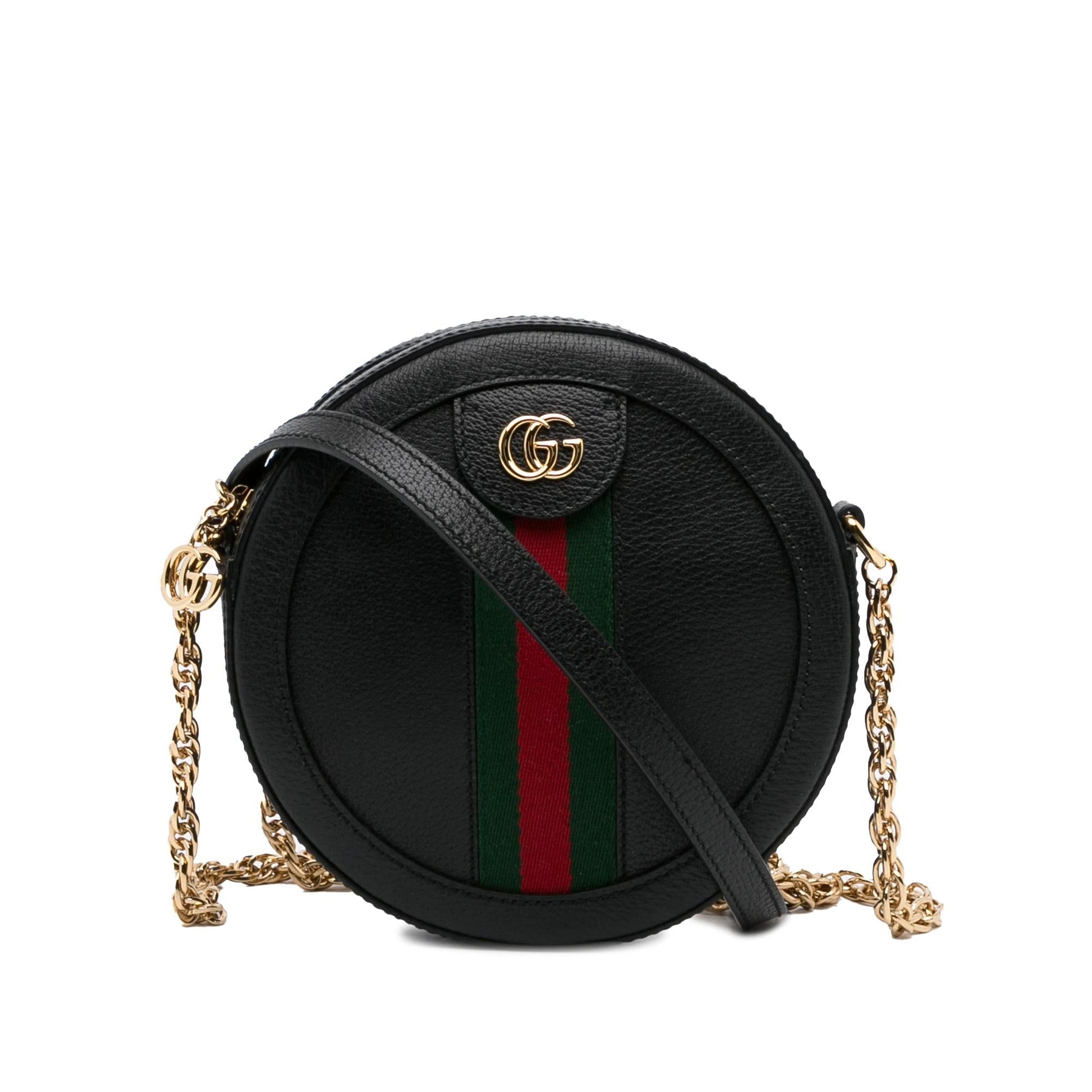 Gucci Round Ophidia SHG-g2s4kO Calf Black Mini Crossbody Bag