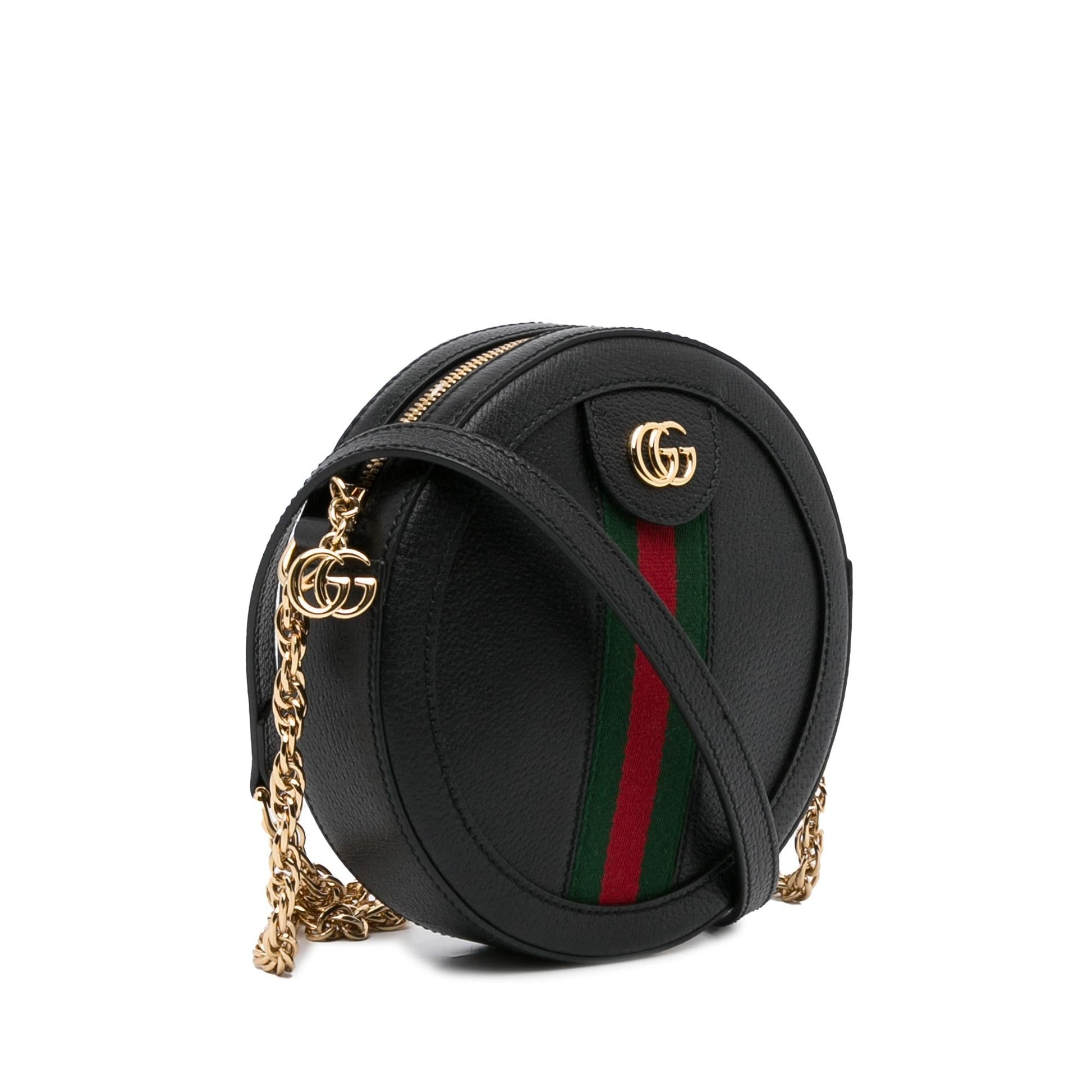 Gucci Round Ophidia SHG-g2s4kO Calf Black Mini Crossbody Bag
