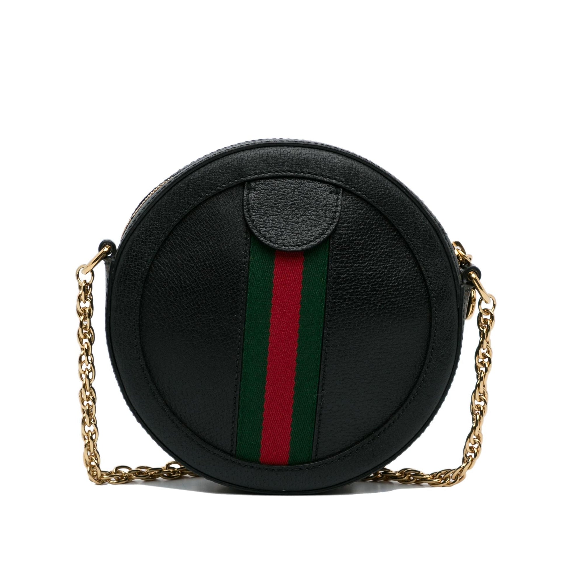 Gucci Round Ophidia SHG-whhprr Calf Black Mini Crossbody Bag