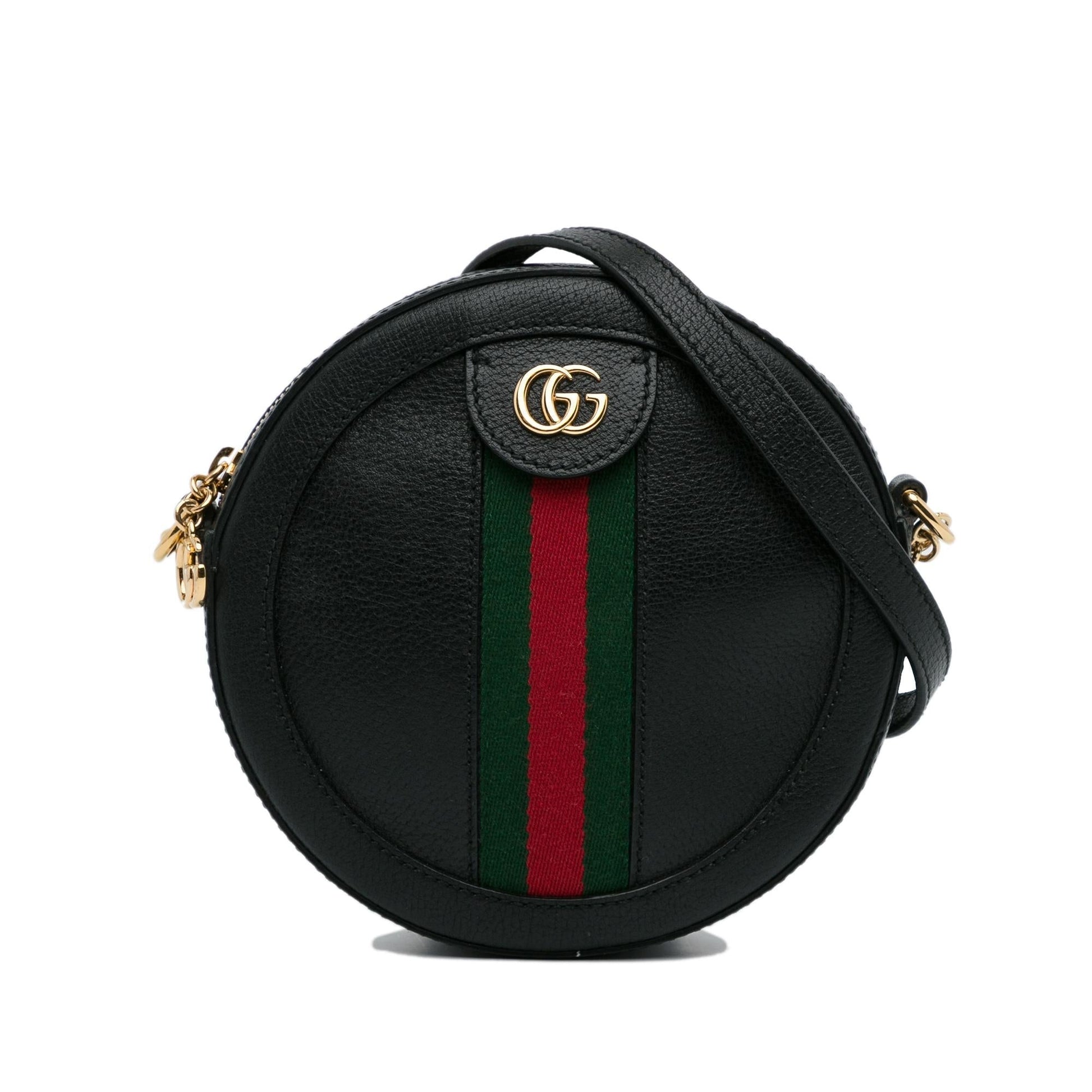 Gucci Round Ophidia SHG-whhprr Calf Black Mini Crossbody Bag