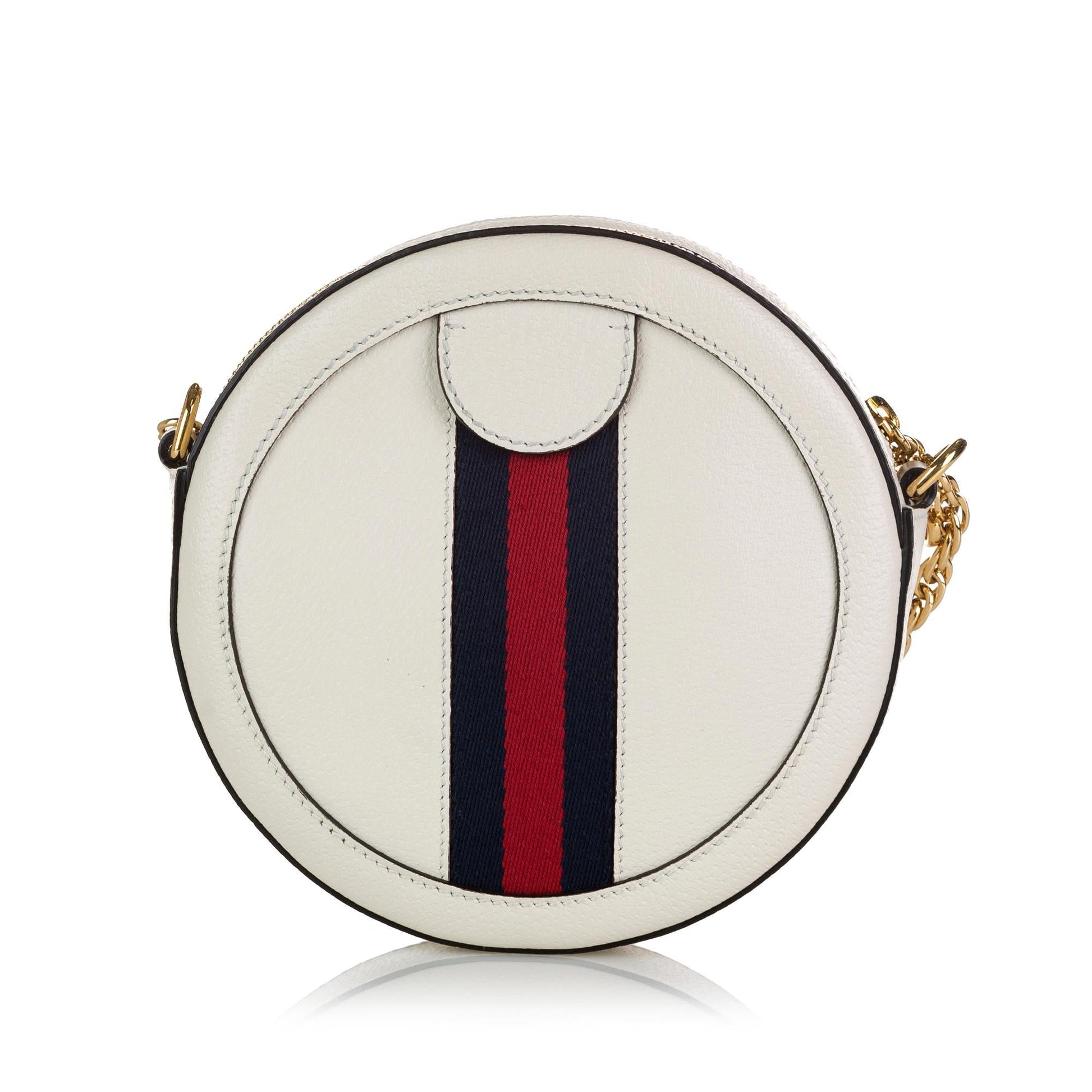 Gucci Round Ophidia SHG Leather Calf White Mini Crossbody Bag