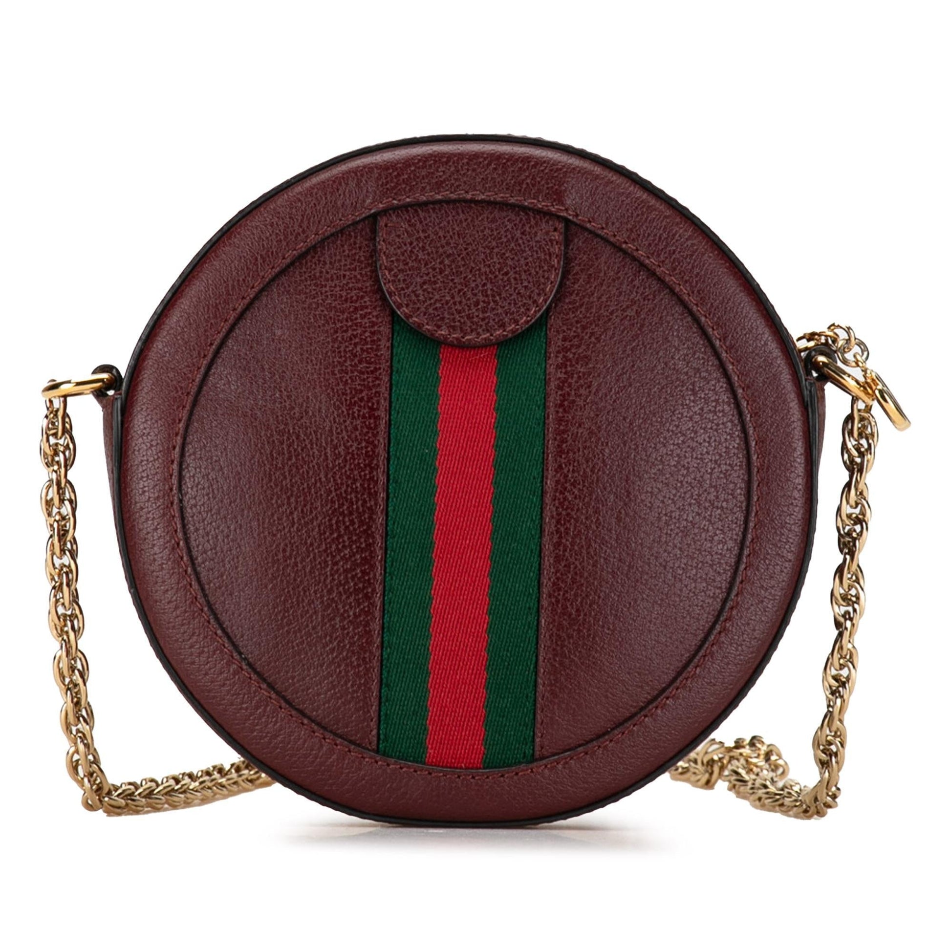 Gucci Round Ophidia SHG-X9STIA Leather Calf Red Mini Crossbody Bag