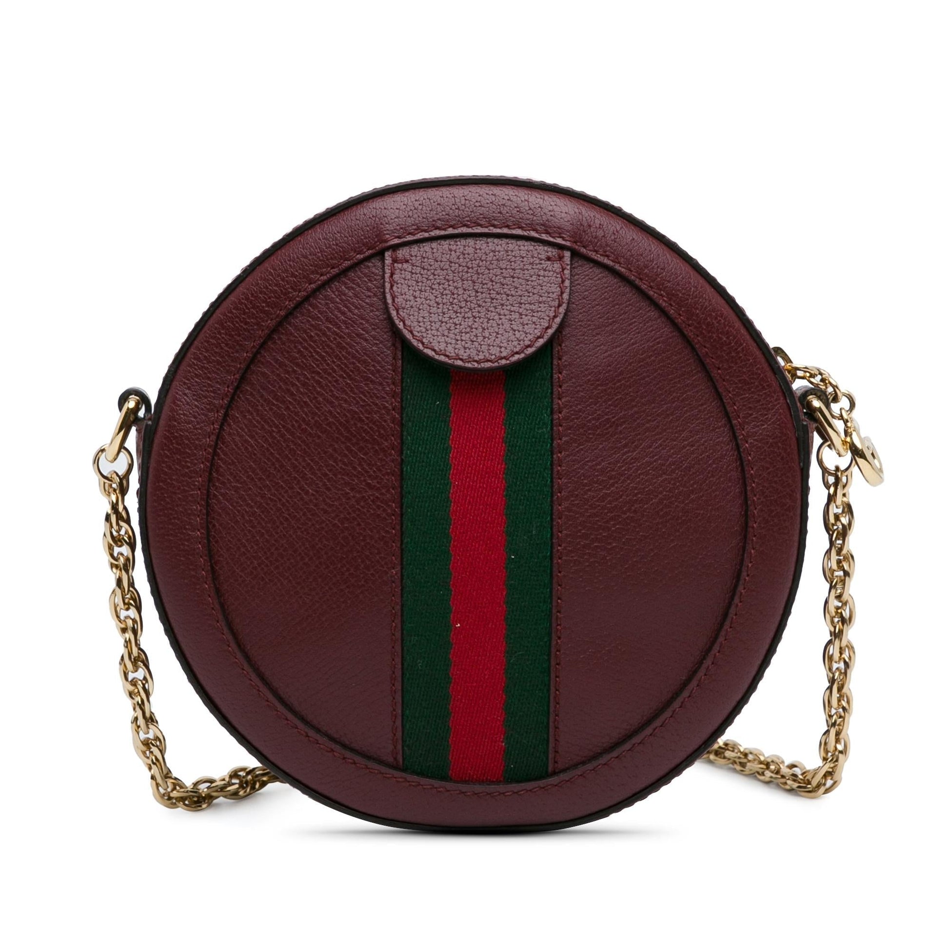 Gucci Round Ophidia SHG-GPbMvF Leather Calf Red Mini Crossbody Bag