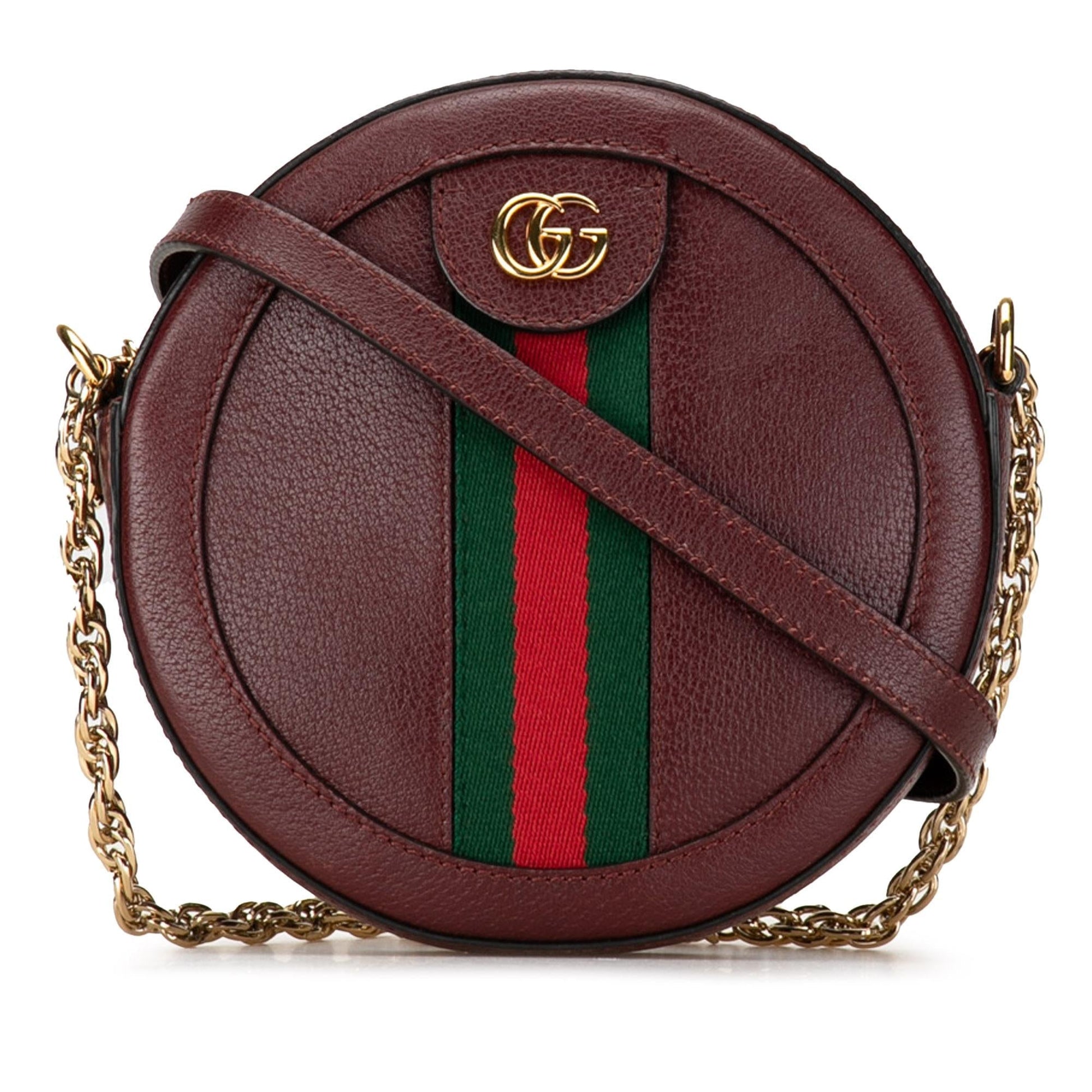 Gucci Round Ophidia SHG-1IdXbq Leather Calf Red Mini Crossbody Bag