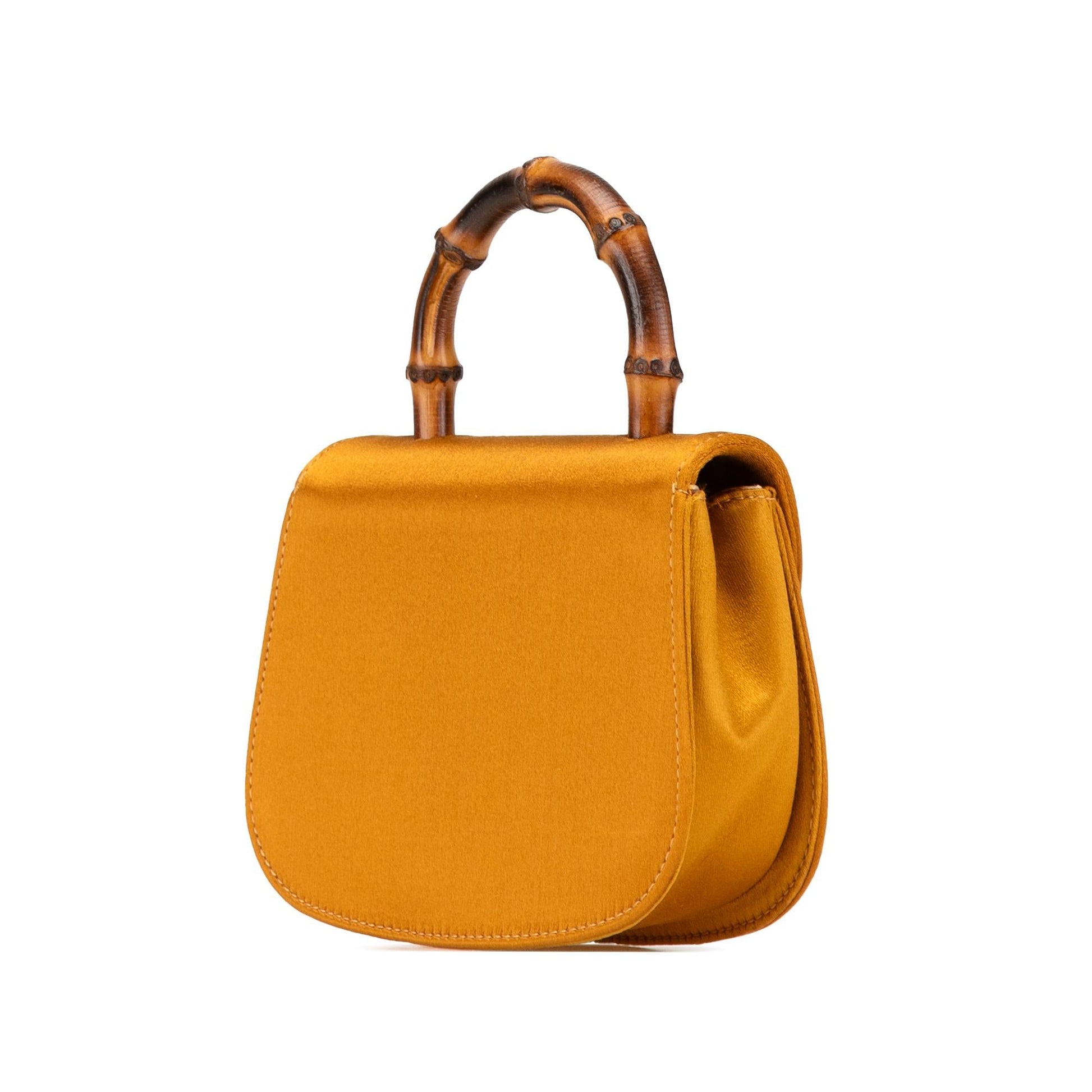 Gucci Bamboo Night Satin Gold Mini Satchel Bag