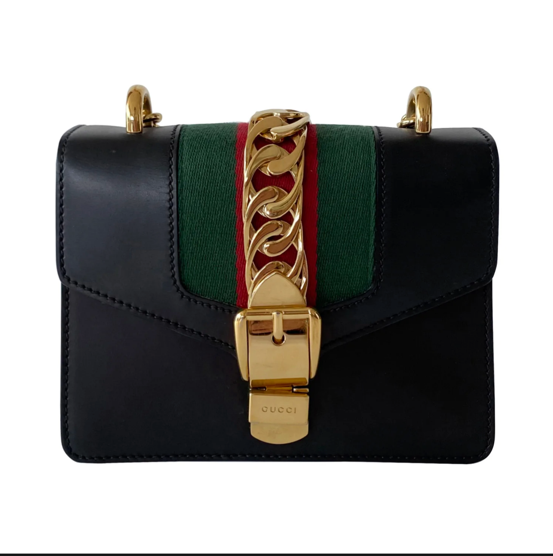 Gucci SYLVIE Leather Mini Chain Crossbody Bag