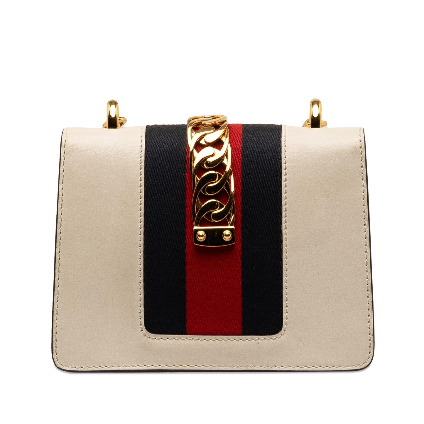 Gucci Sylvie Chain SHG-1OZLSf Leather Calf White Mini Crossbody Bag